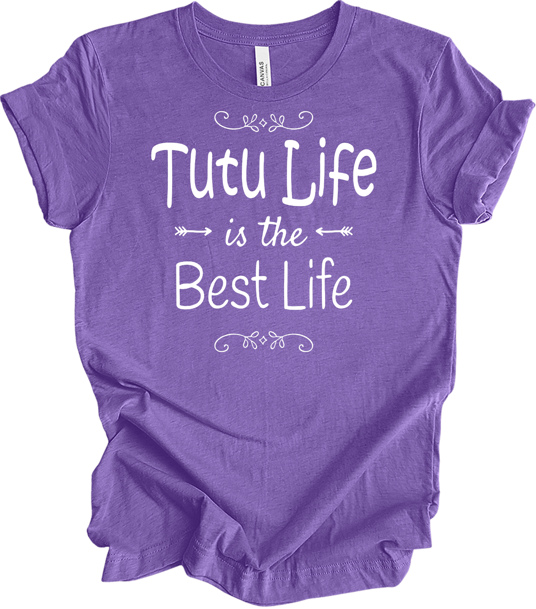 Tutu Life is the Best Life T-Shirt in Heather Team Purple