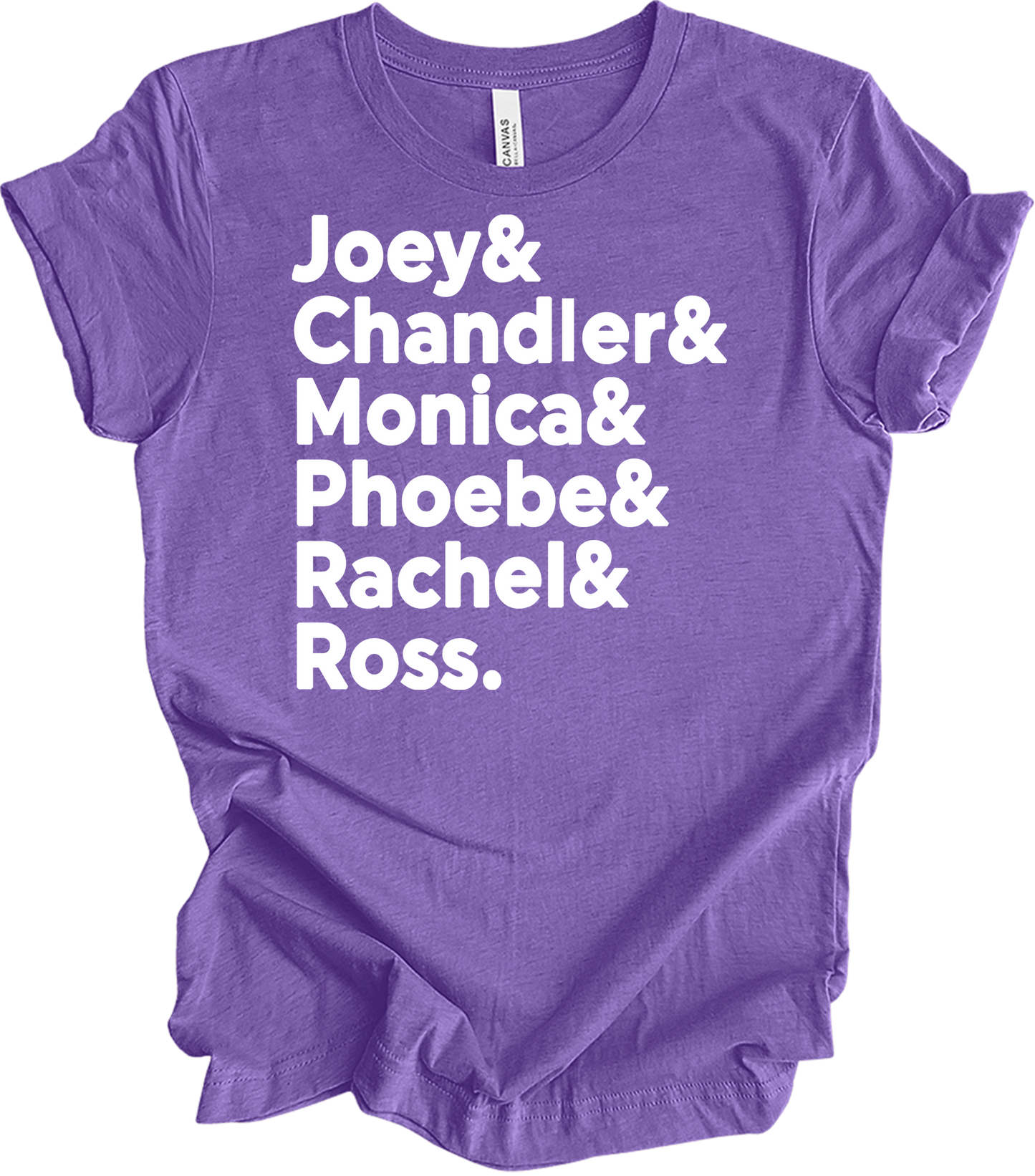 Friends Names List T-Shirt in Heather Team Purple