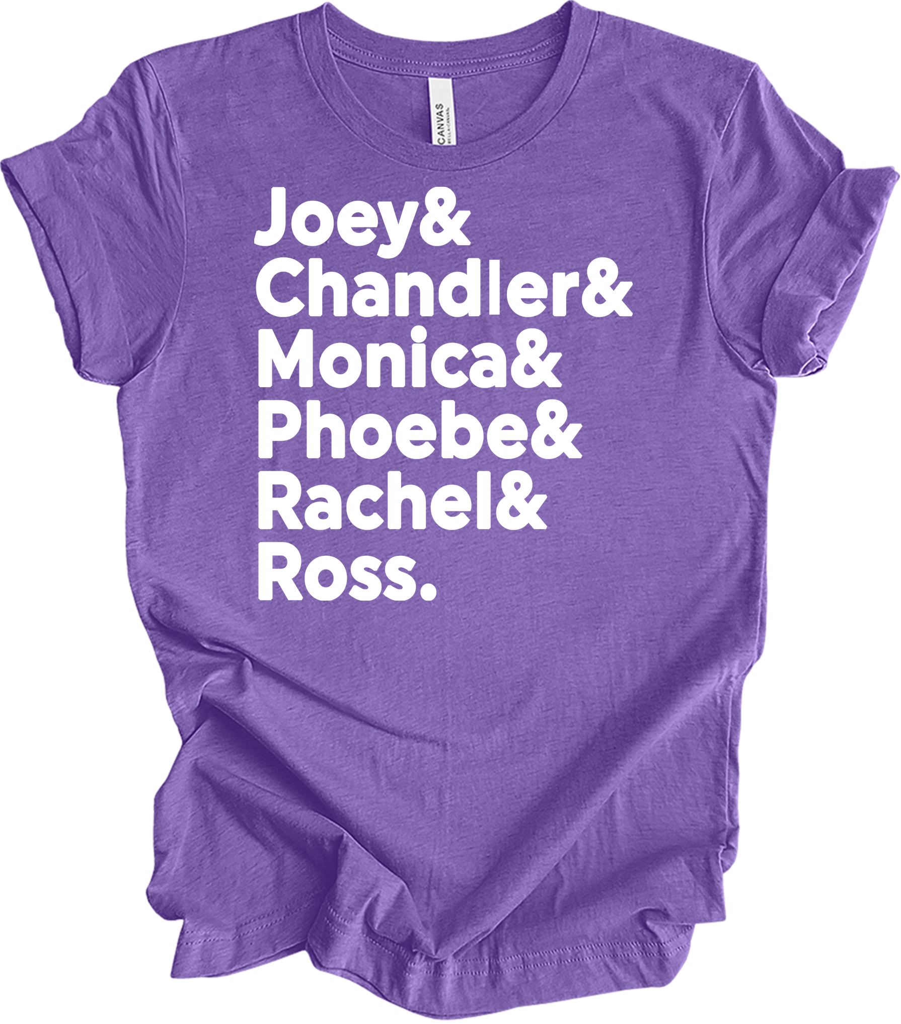 Friends Names List T-Shirt in Heather Team Purple
