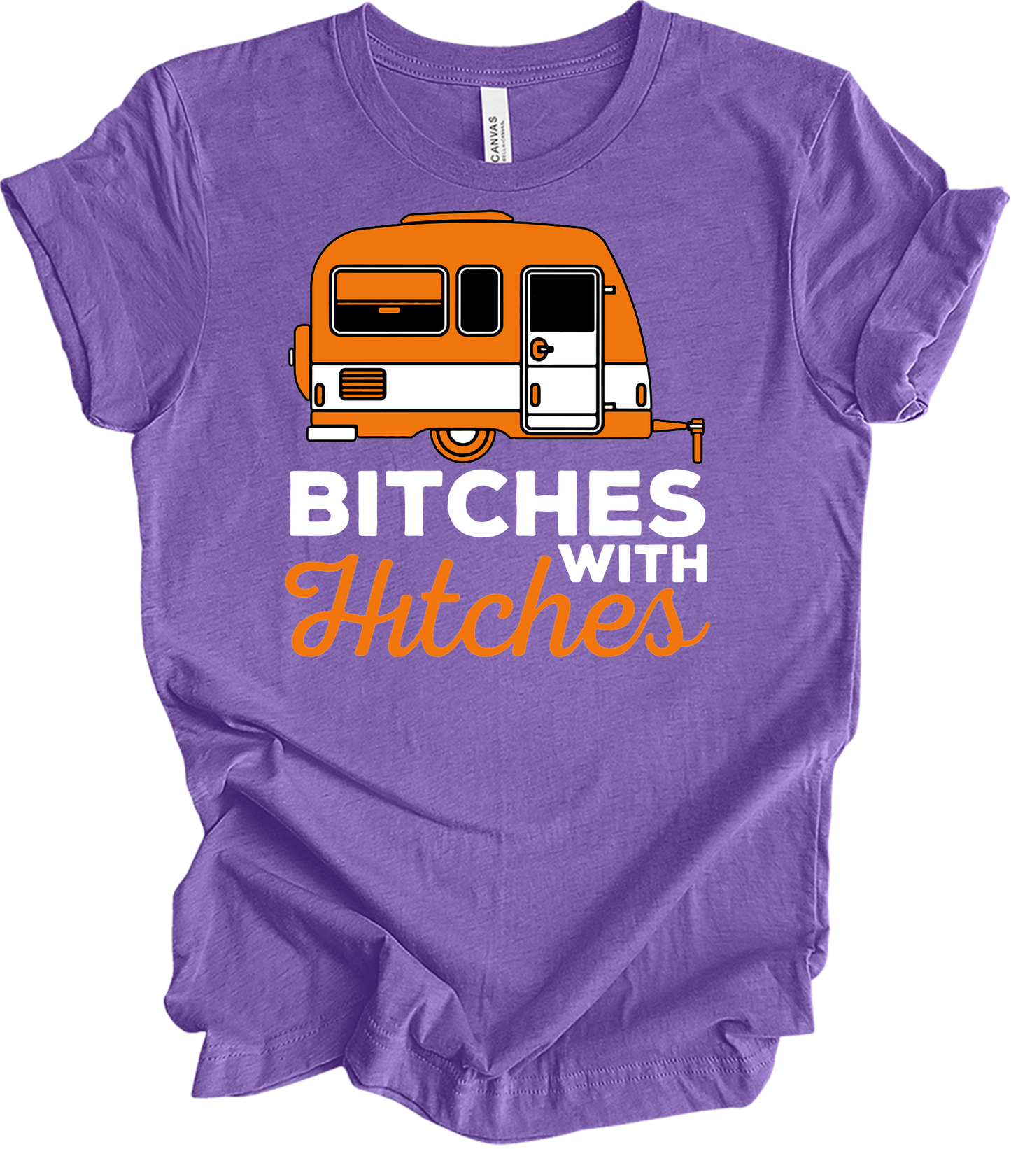 Bitches with Hitches T-Shirt in Heather Team Purple