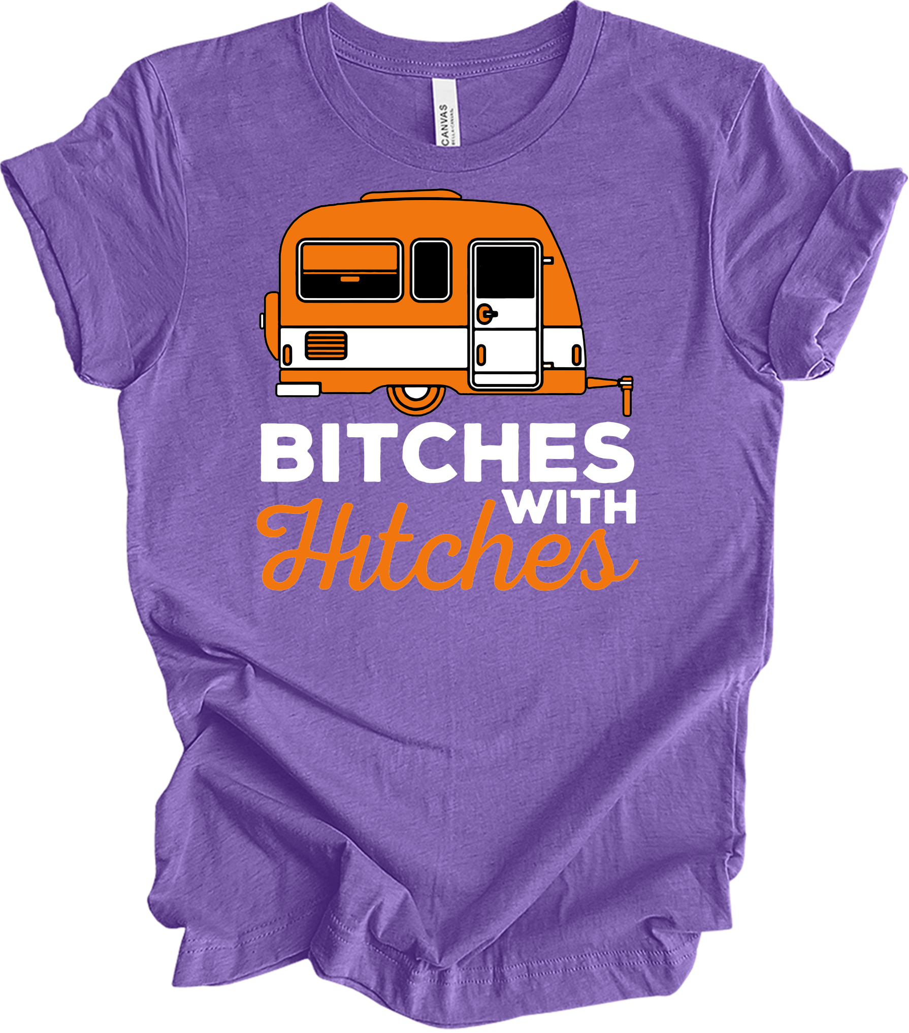 Bitches with Hitches T-Shirt in Heather Team Purple