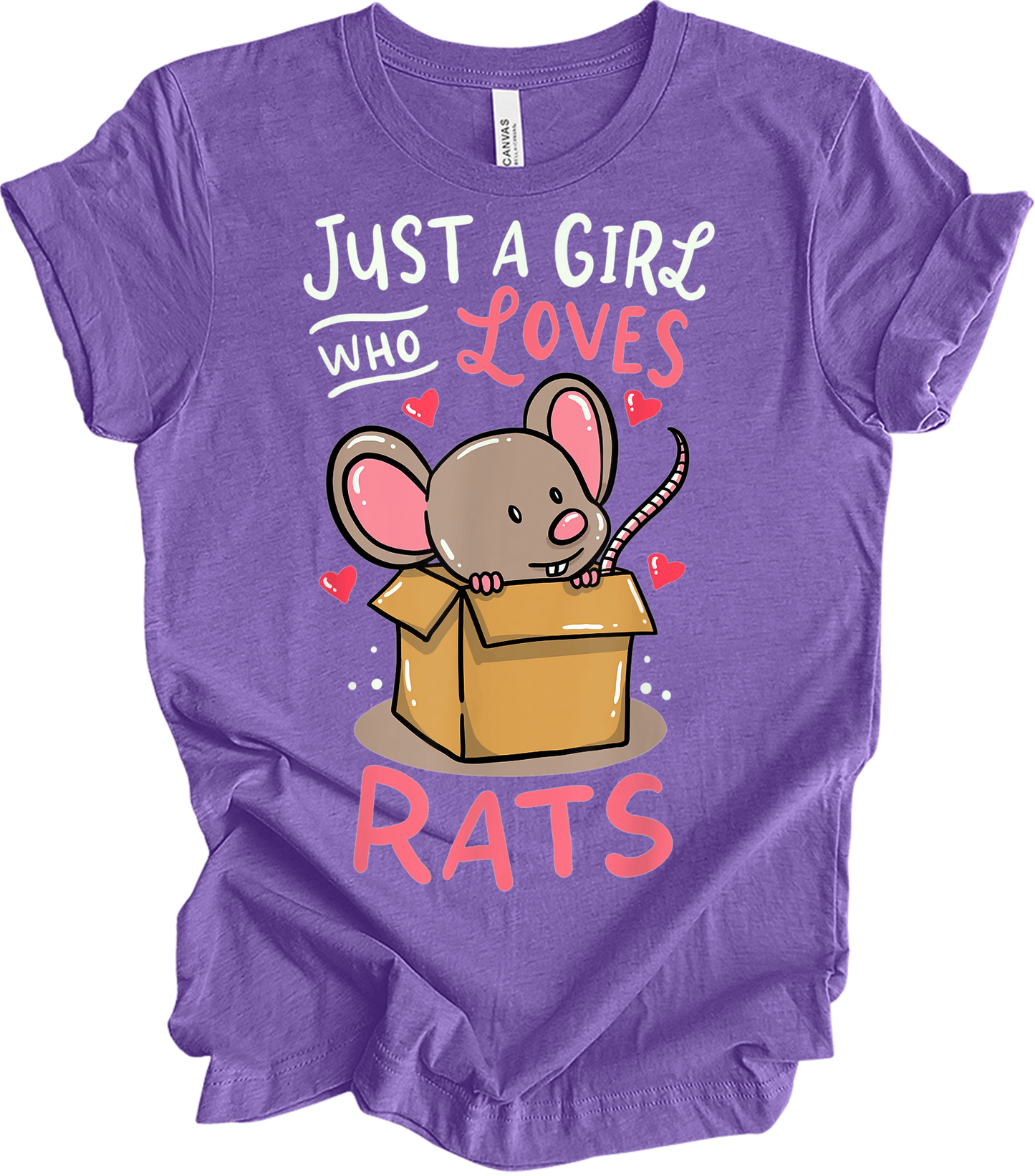 Just a Girl Who Loves Rats T-Shirt in Heather Team Purple