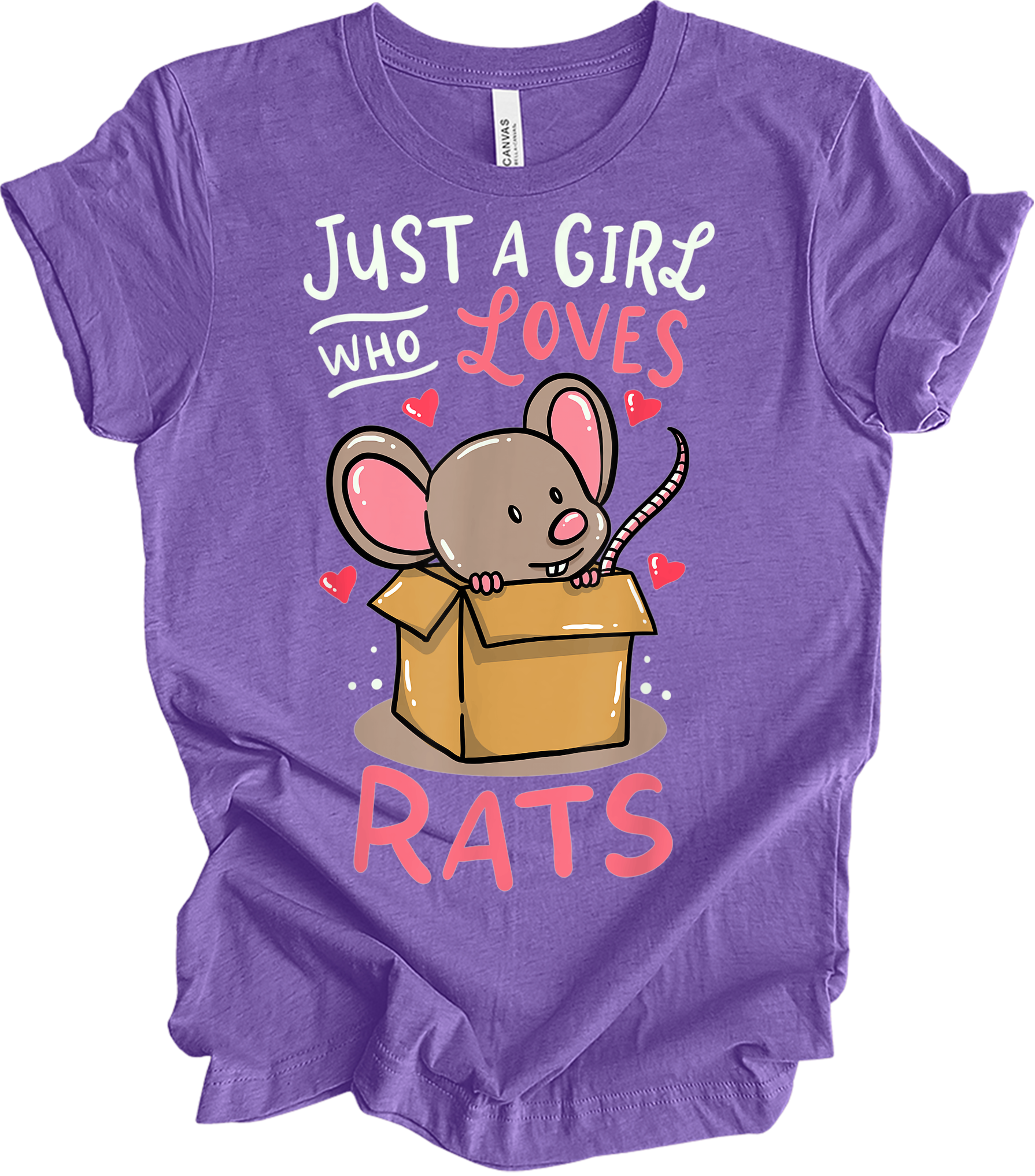 Just a Girl Who Loves Rats T-Shirt in Heather Team Purple