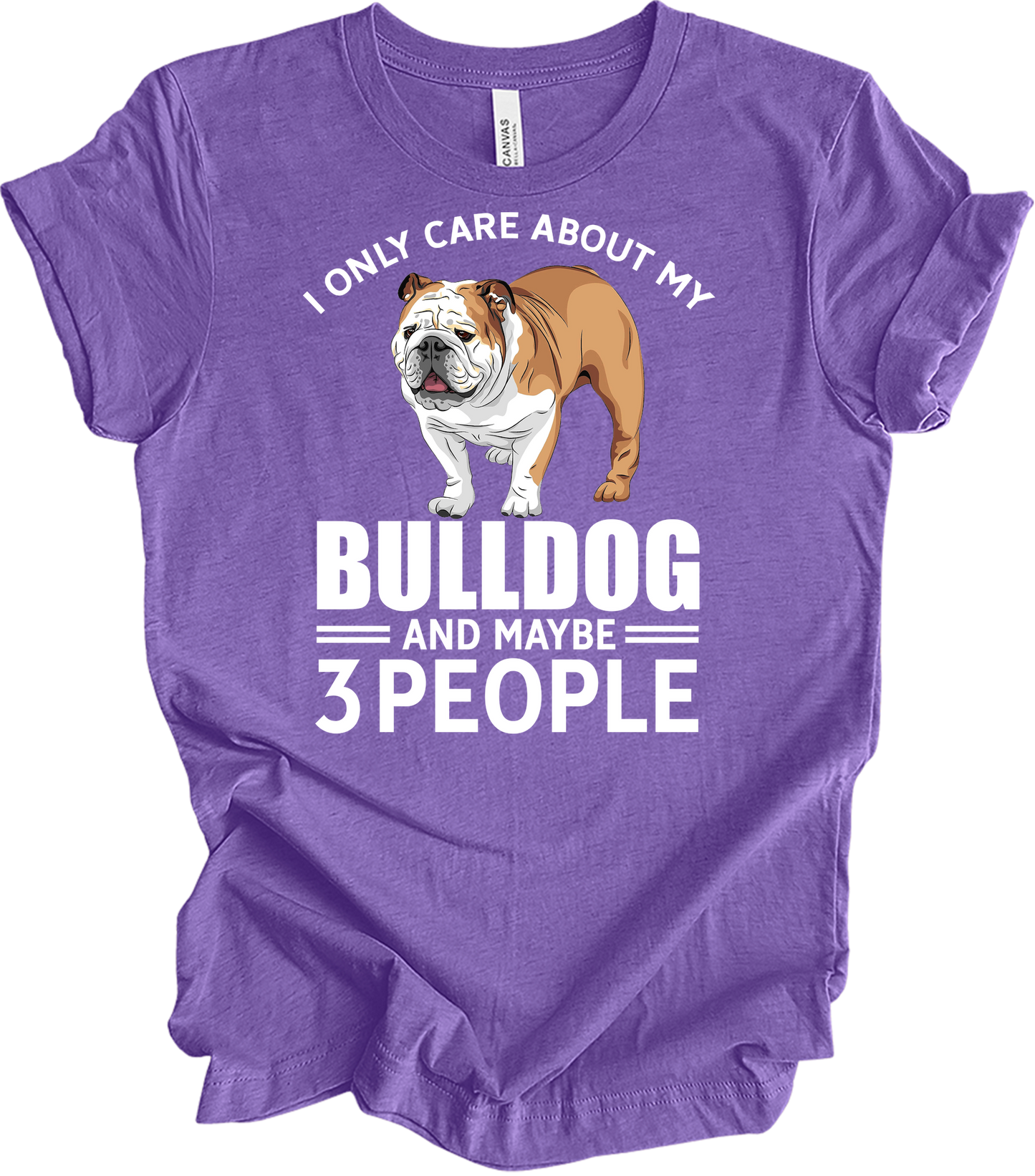 English Bulldog Graphic - Bulldog Owner Gift T-Shirt in Heather Team Purple