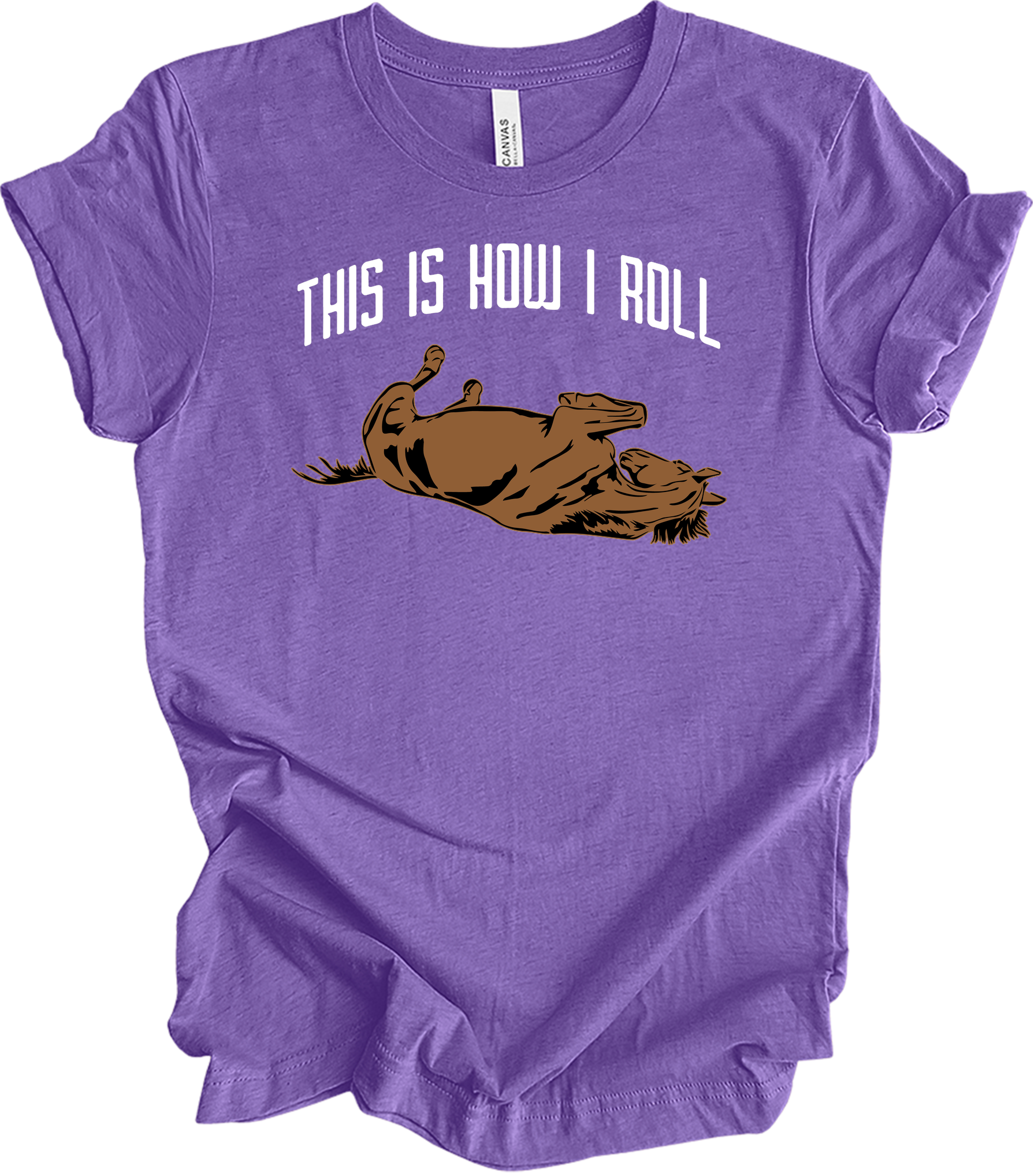 This Is How I Roll Horse - Funny Equestrian Gift T-Shirt in Heather Team Purple