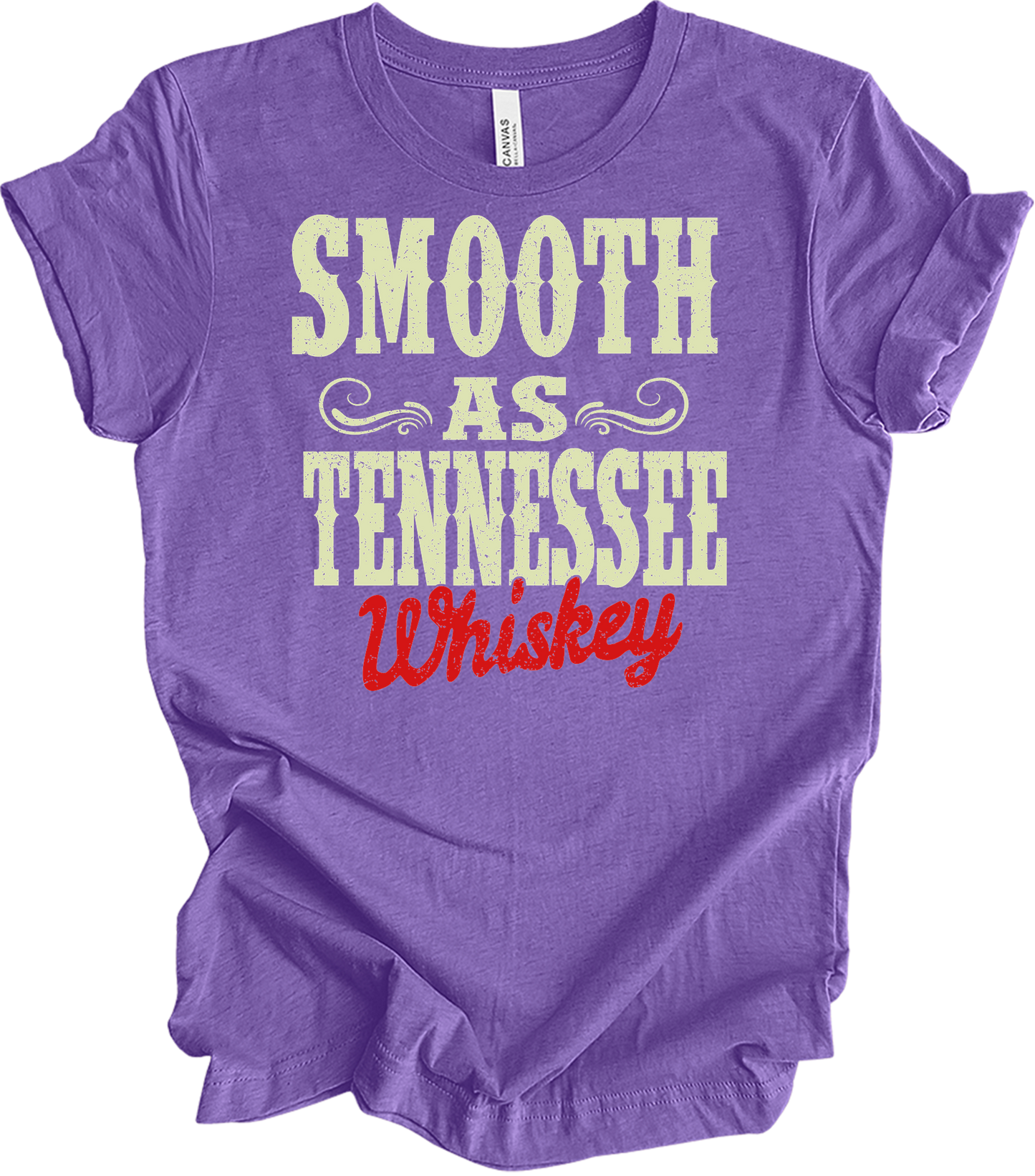 Smooth As Tennessee Whiskey T-Shirt in Heather Team Purple