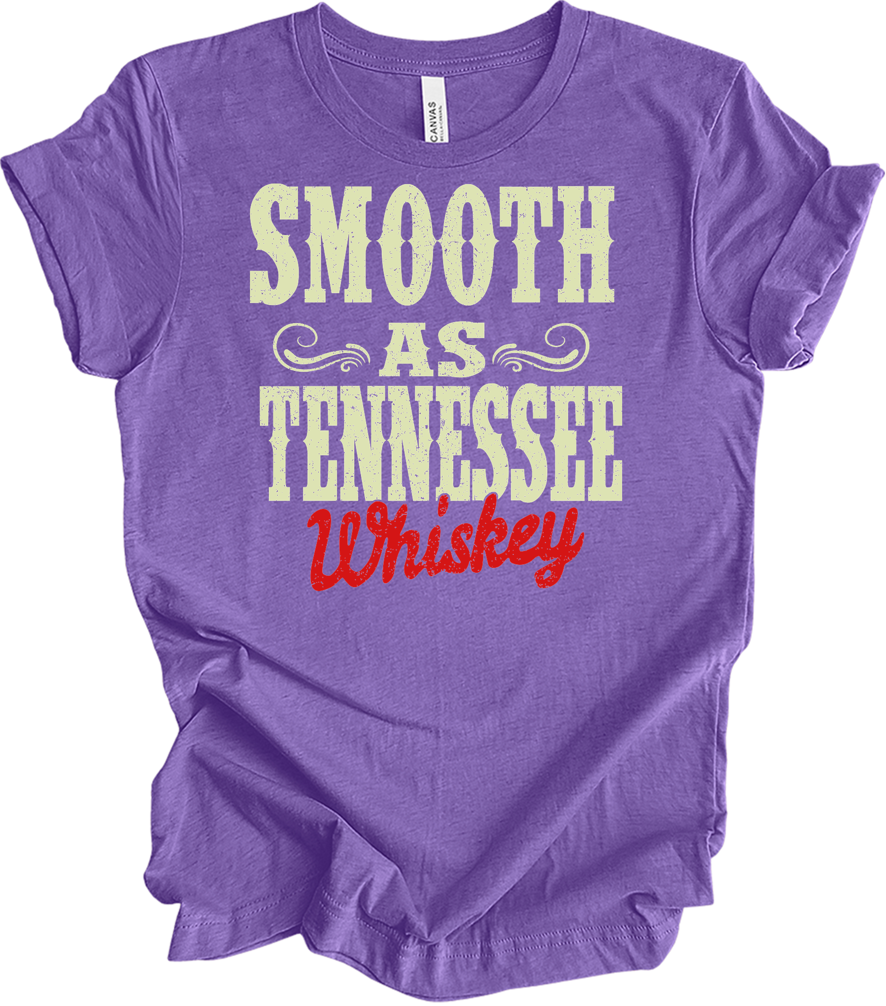 Smooth As Tennessee Whiskey T-Shirt in Heather Team Purple