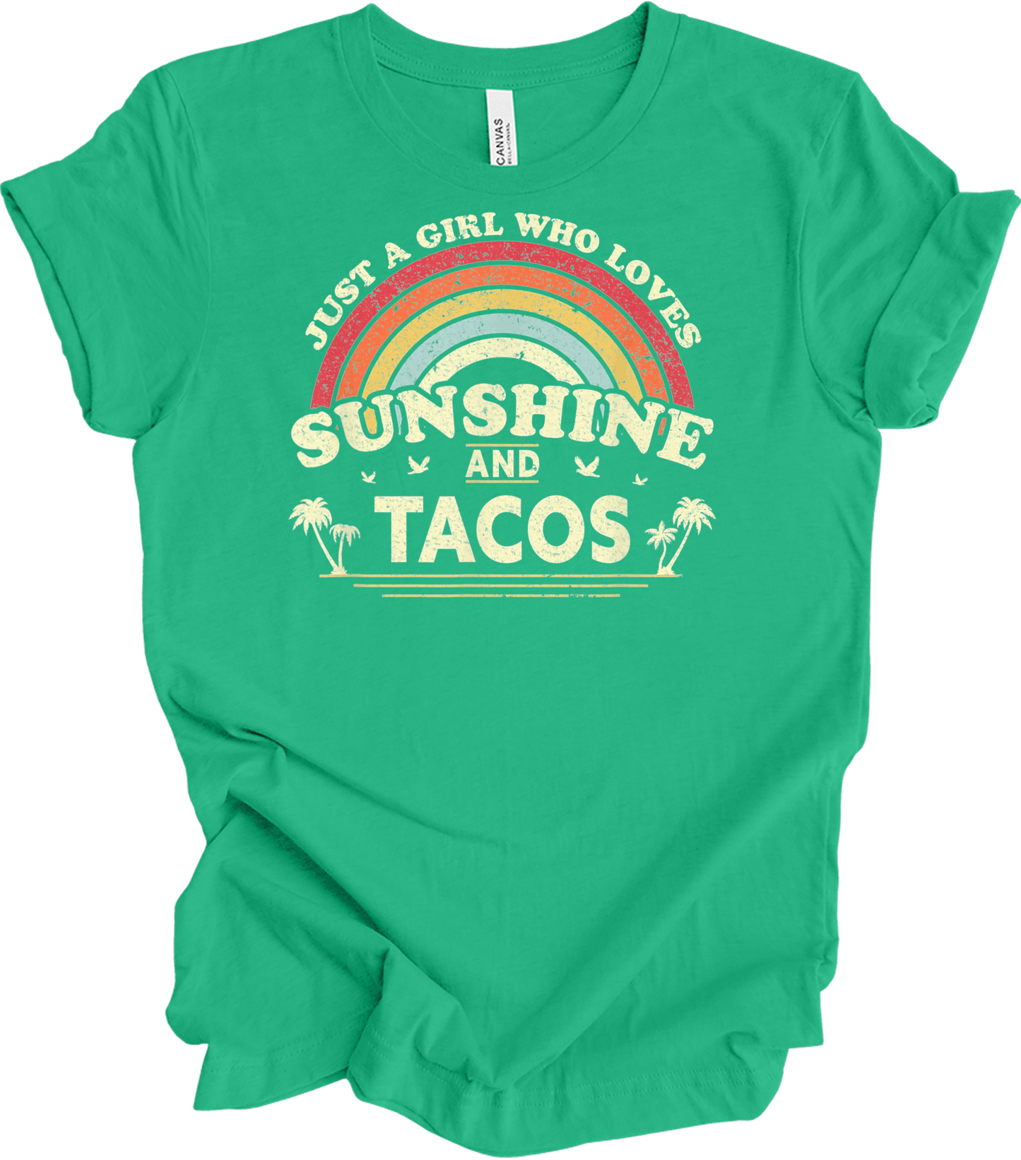 Sunshine and Tacos Lover T-Shirt in Kelly