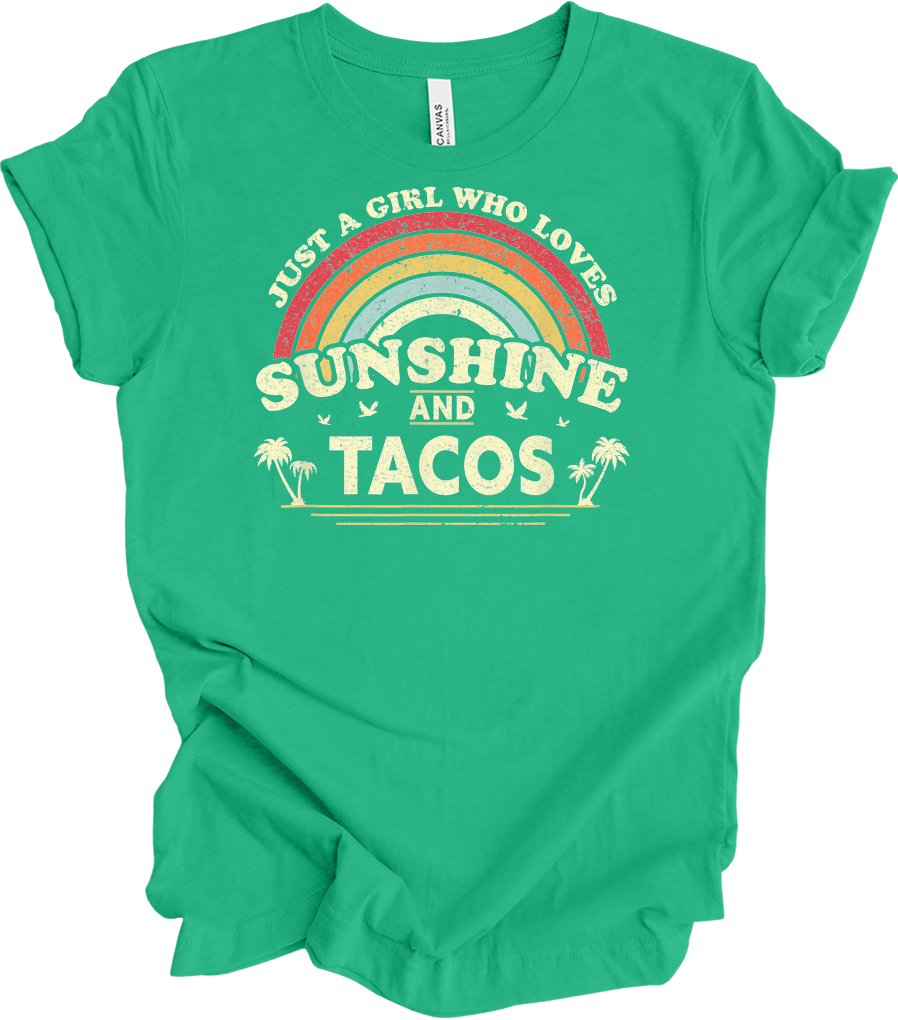 Sunshine and Tacos Lover T-Shirt in Kelly