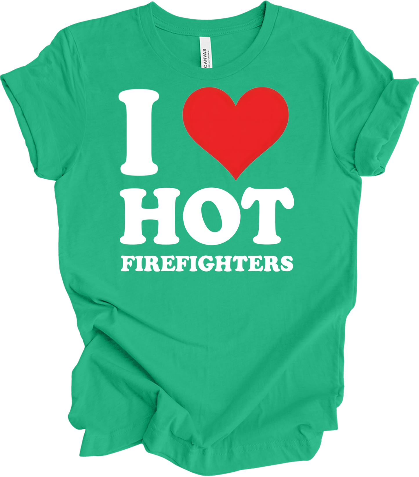 I Heart Hot Firefighters T-Shirt in Kelly