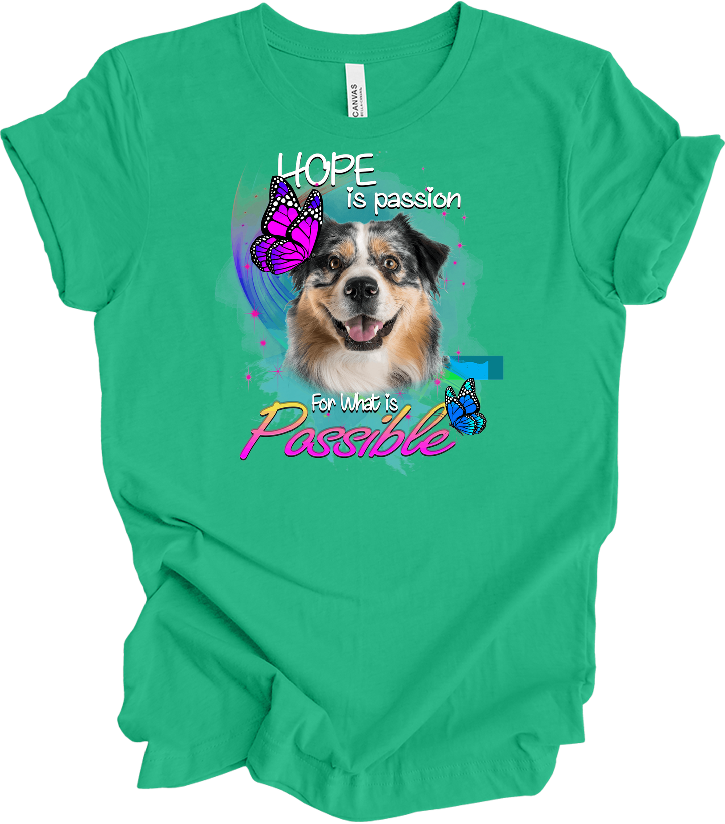 Aussie Shepherd Hope T-Shirt in Kelly