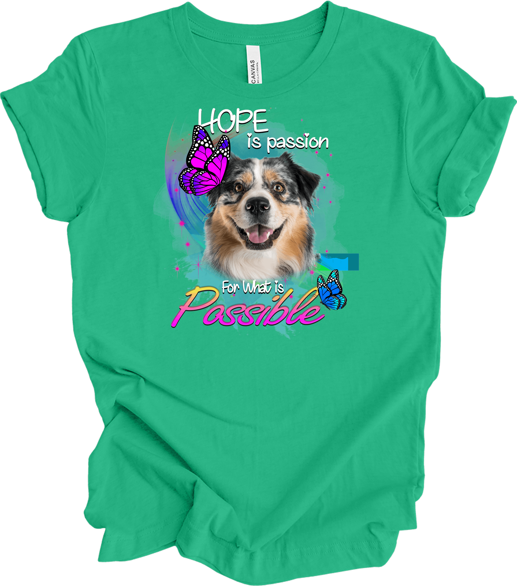 Aussie Shepherd Hope T-Shirt in Kelly