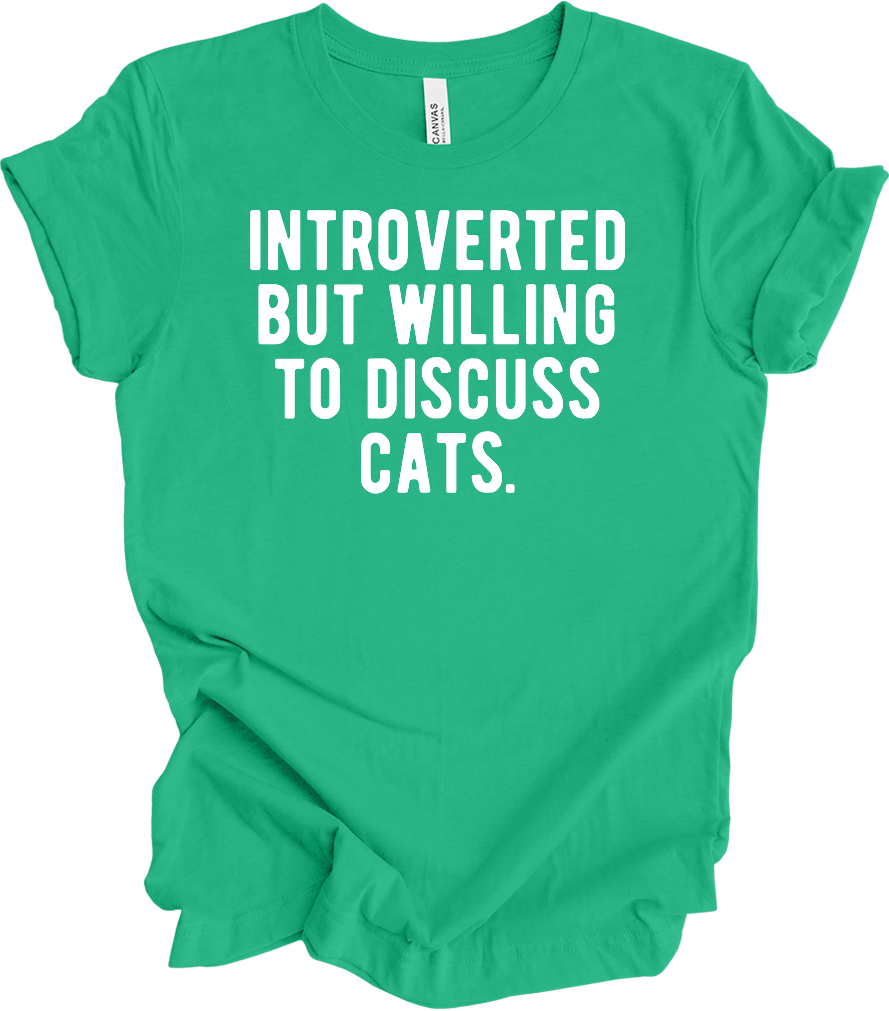 Introverted Discuss Cats T-Shirt in Kelly