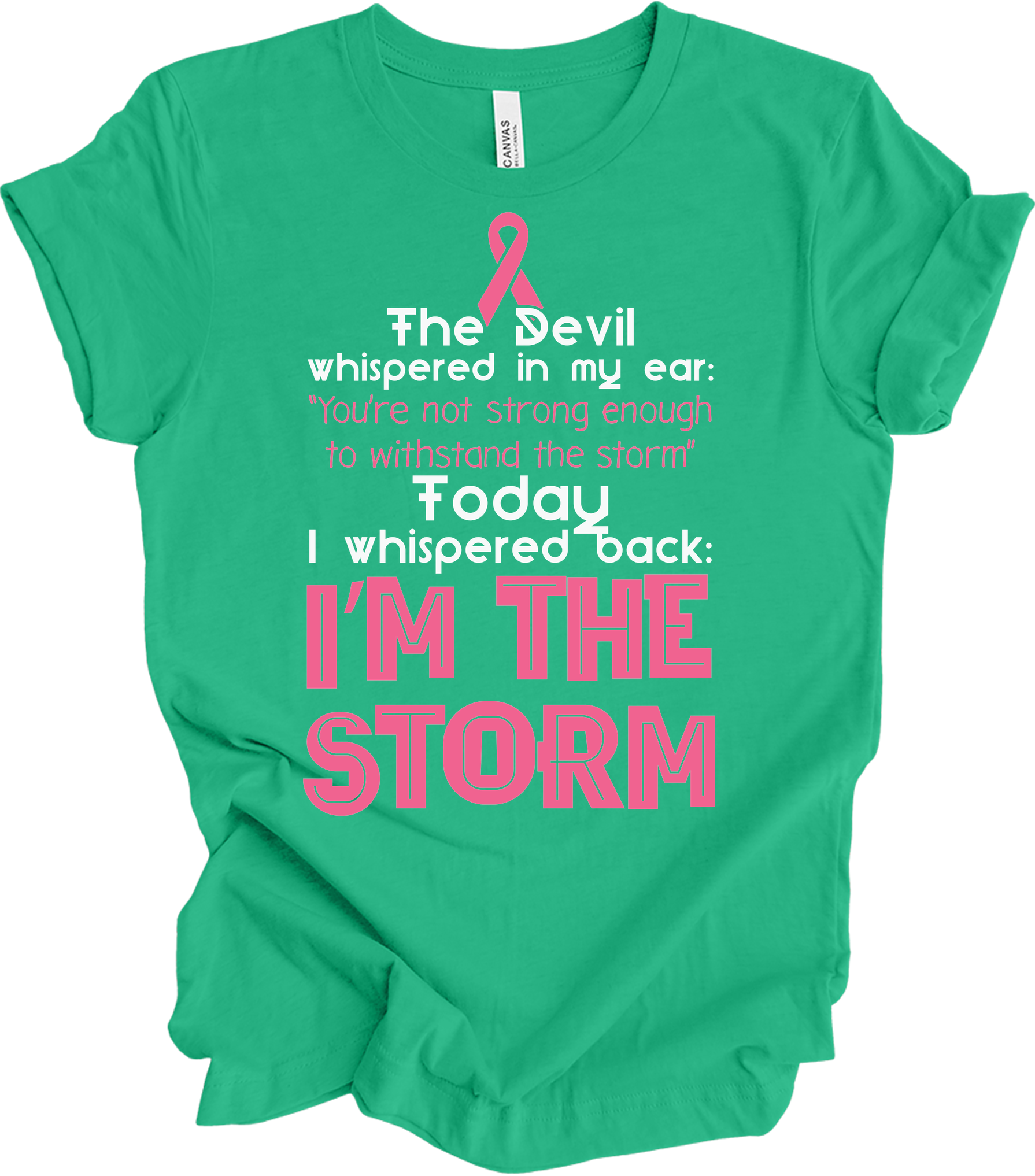 I Am The Storm Breast Cancer Awareness Warrior T-Shirt in Kelly