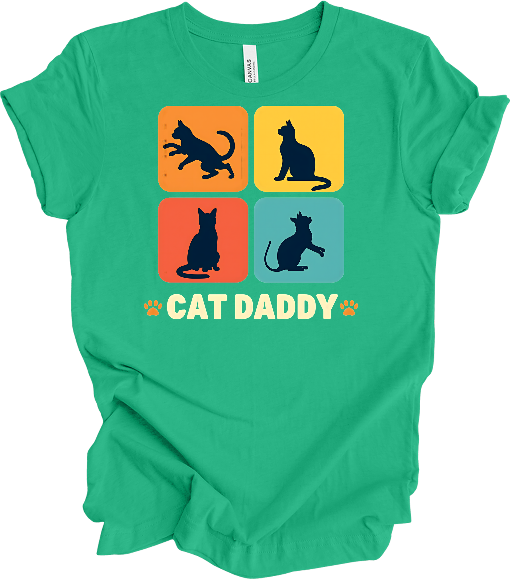 Cat Daddy Retro for Men T-Shirt in Kelly