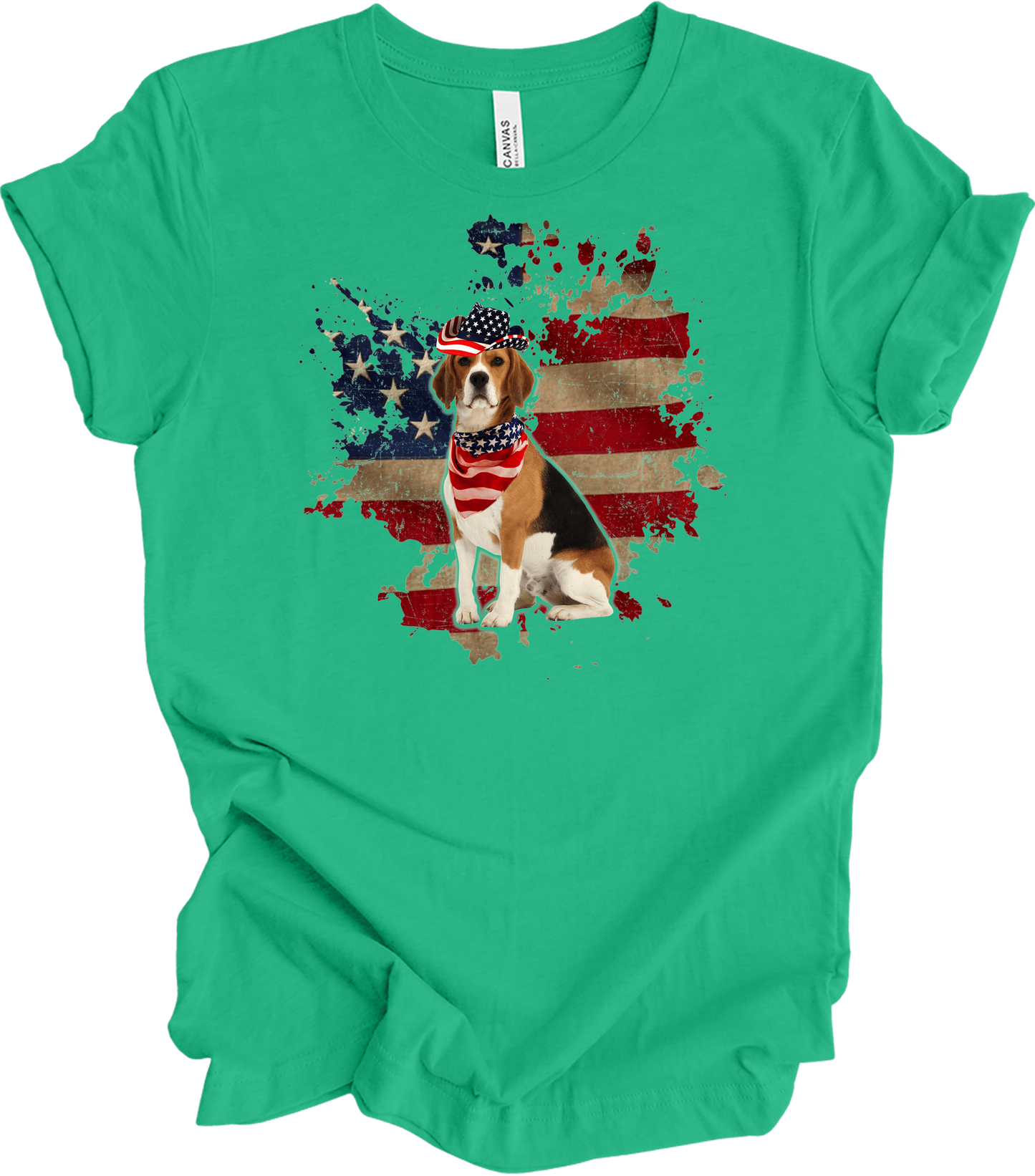 Beagle 4th of July T-Shirt in Kelly