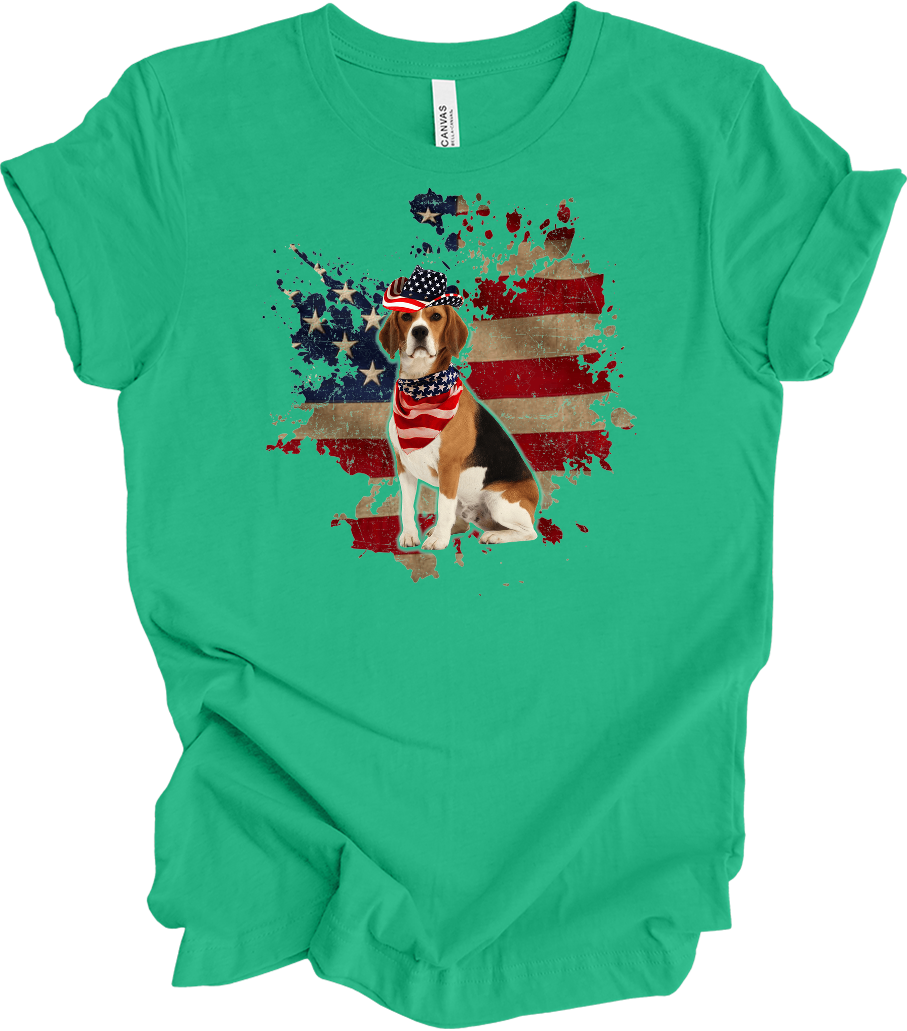 Beagle 4th of July T-Shirt in Kelly