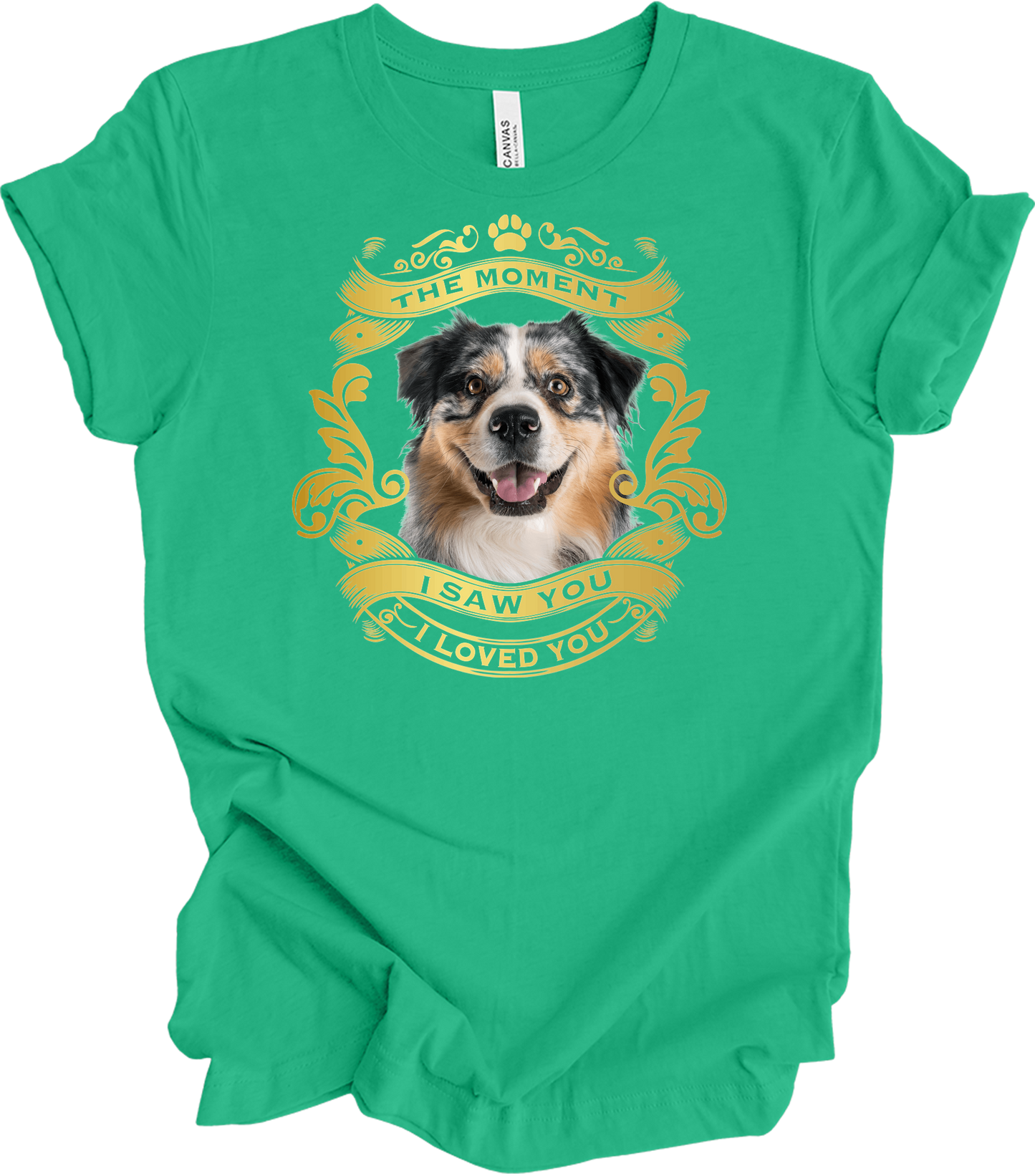 Australian Shepherd Love T-Shirt in Kelly