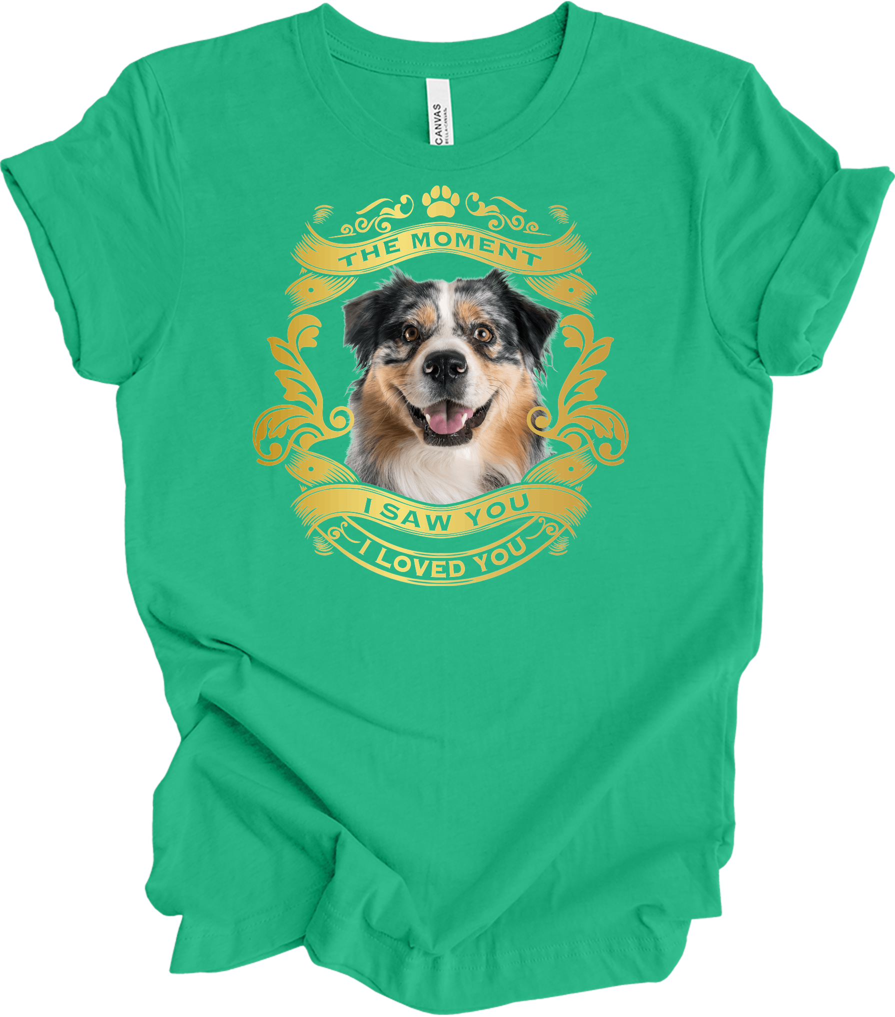 Australian Shepherd Love T-Shirt in Kelly