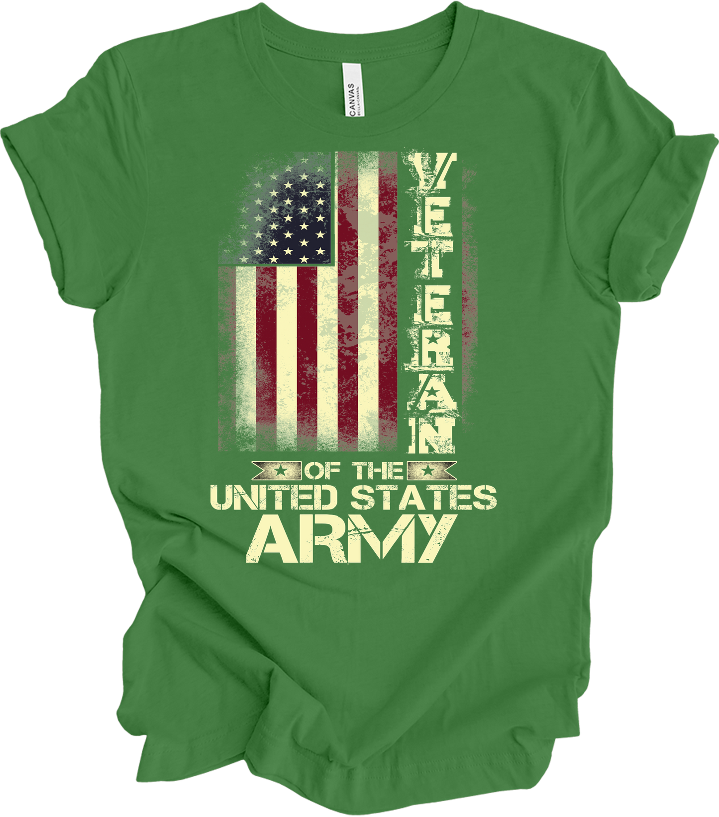 US Army Veteran Flag T-Shirt in Leaf