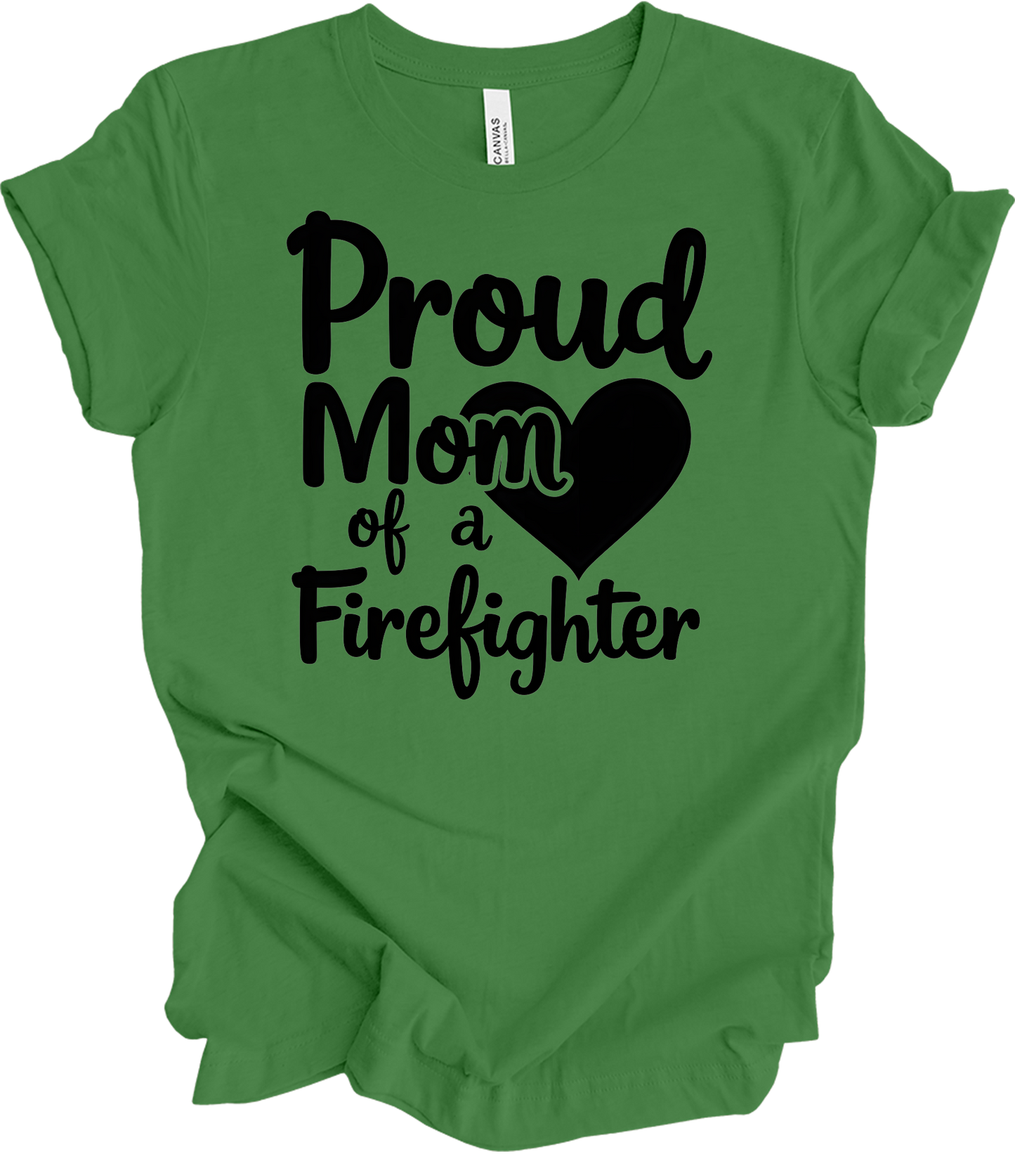 Proud Firefighter Mom T-Shirt in Leaf