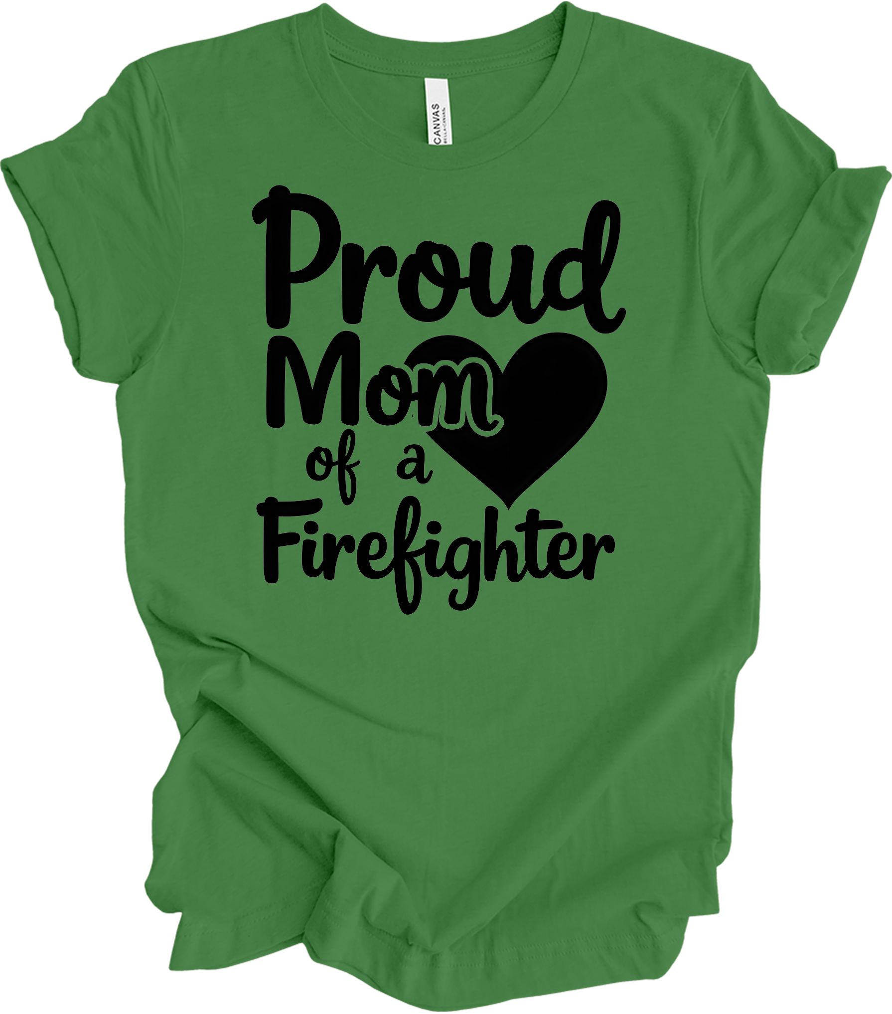 Proud Firefighter Mom T-Shirt in Leaf