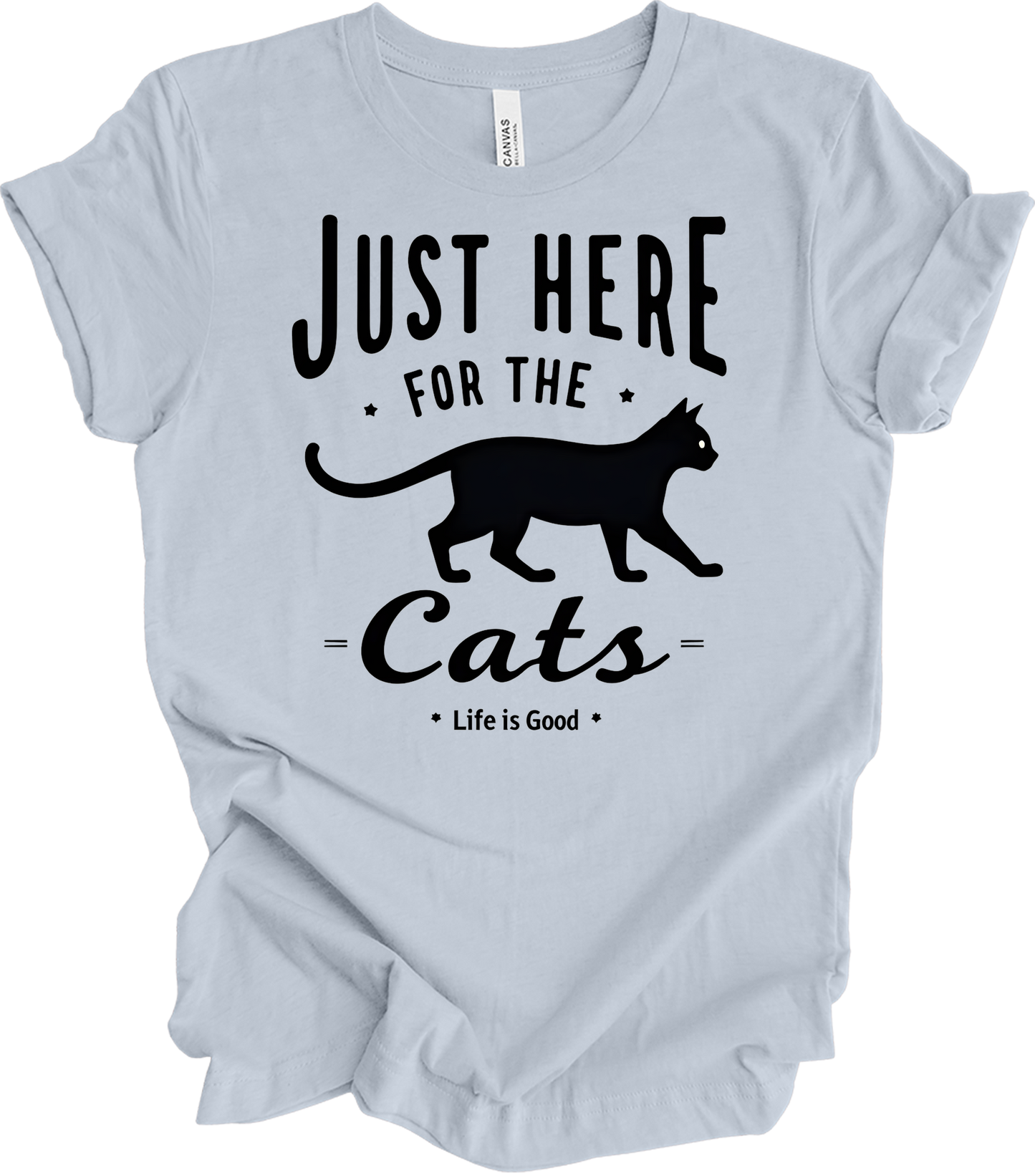 Here for the Cats T-Shirt in Light Blue