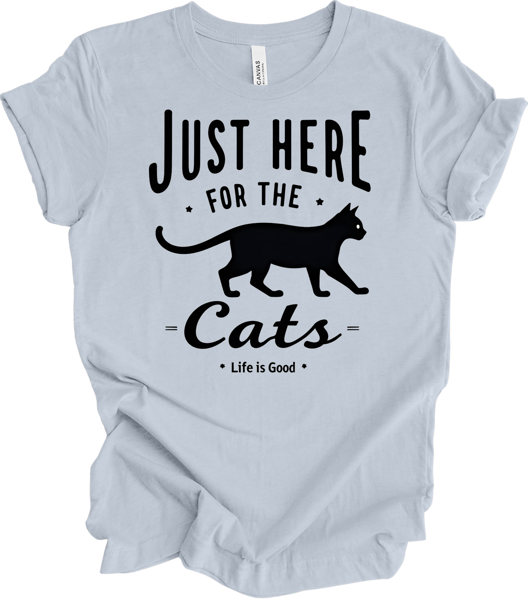 Here for the Cats T-Shirt in Light Blue