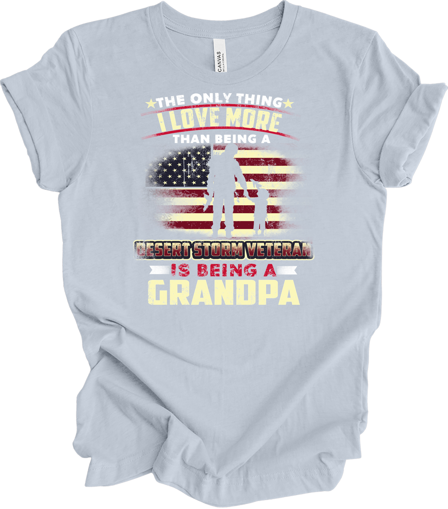 Veteran Grandpa Gift T-Shirt in Light Blue