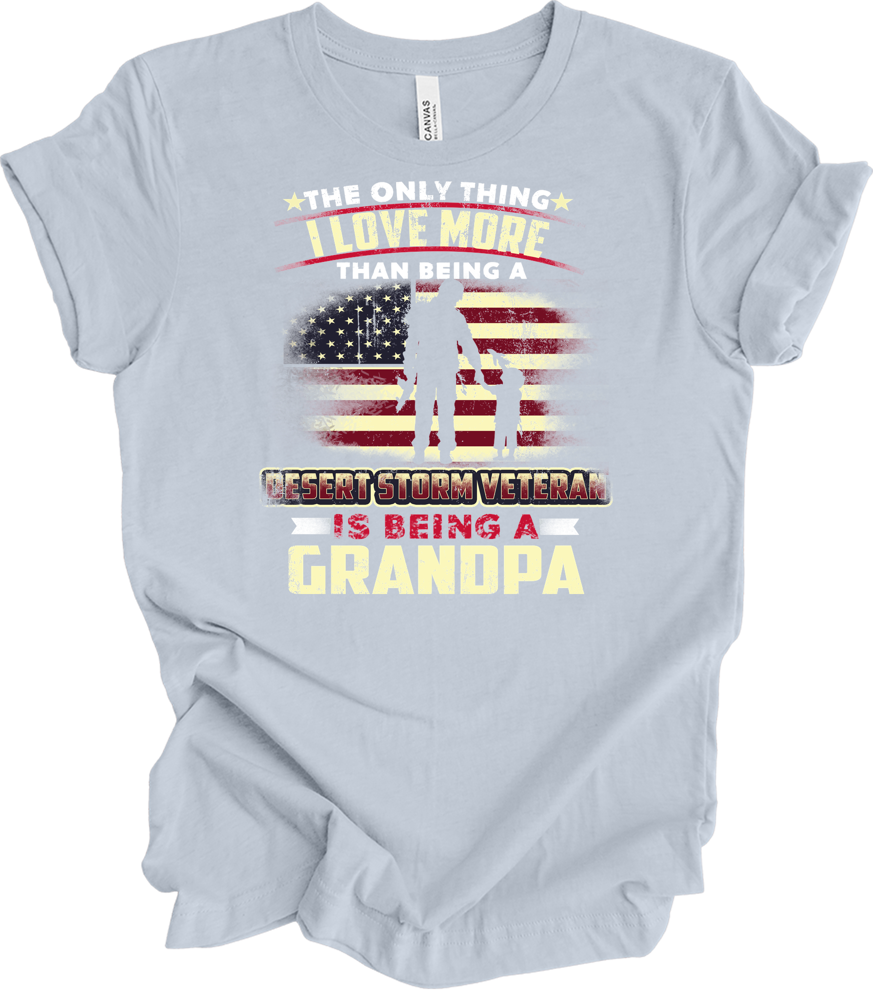 Veteran Grandpa Gift T-Shirt in Light Blue