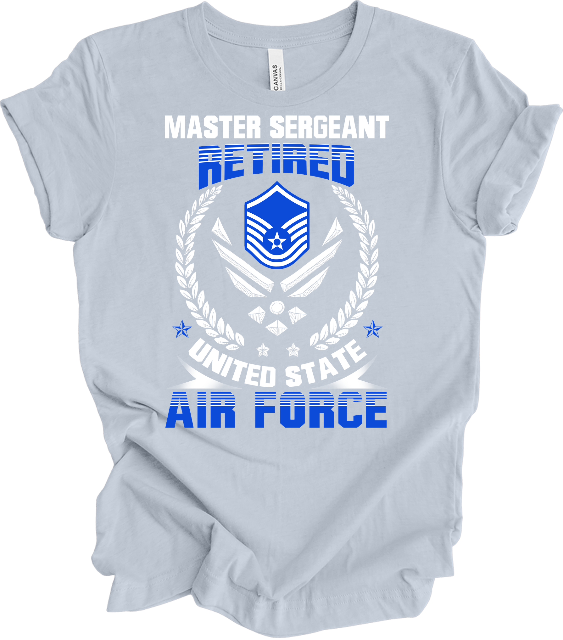 Master Sergeant Retired USAF T-Shirt in Light Blue