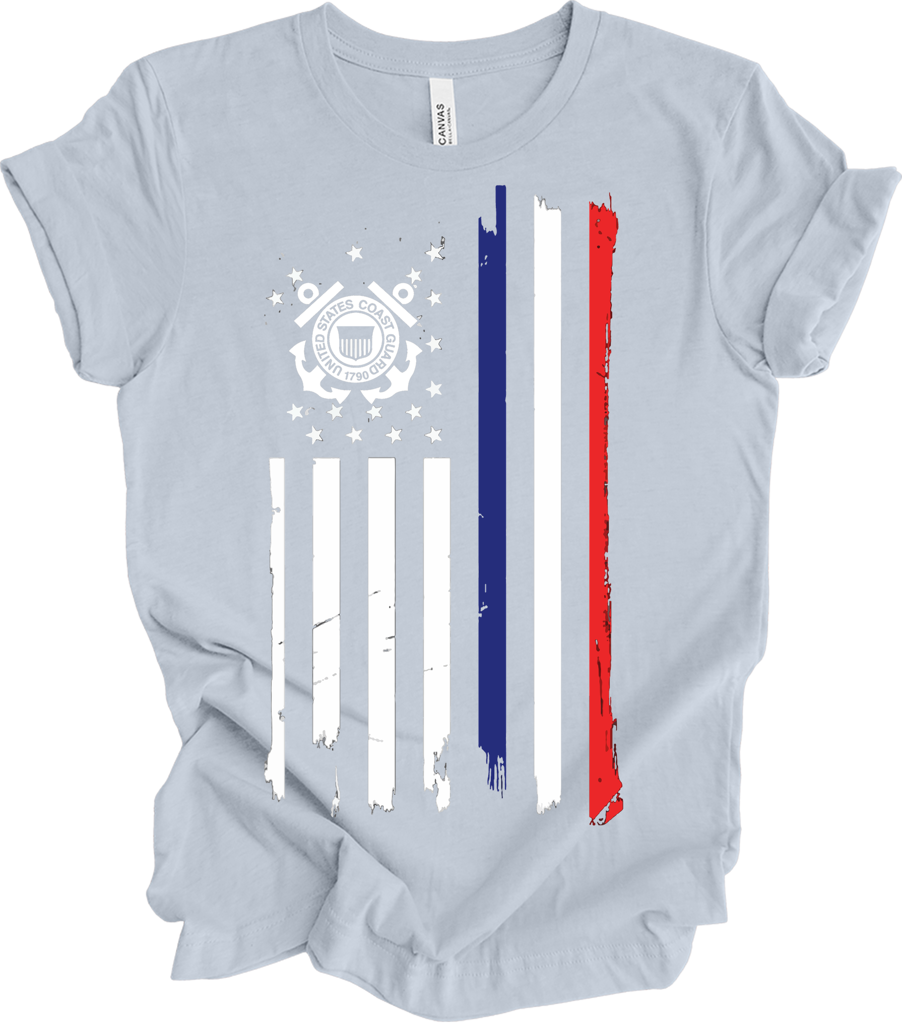 US Coast Guard Flag T-Shirt in Light Blue