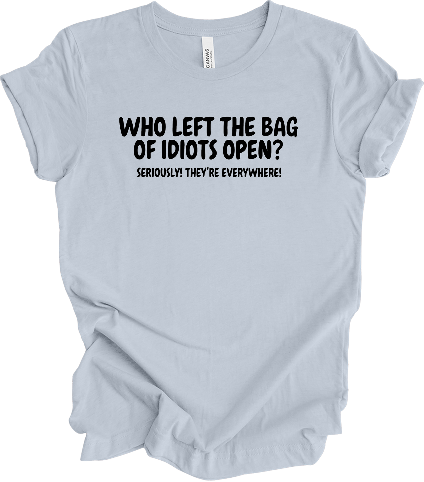 Bag of Idiots Open T-Shirt in Light Blue