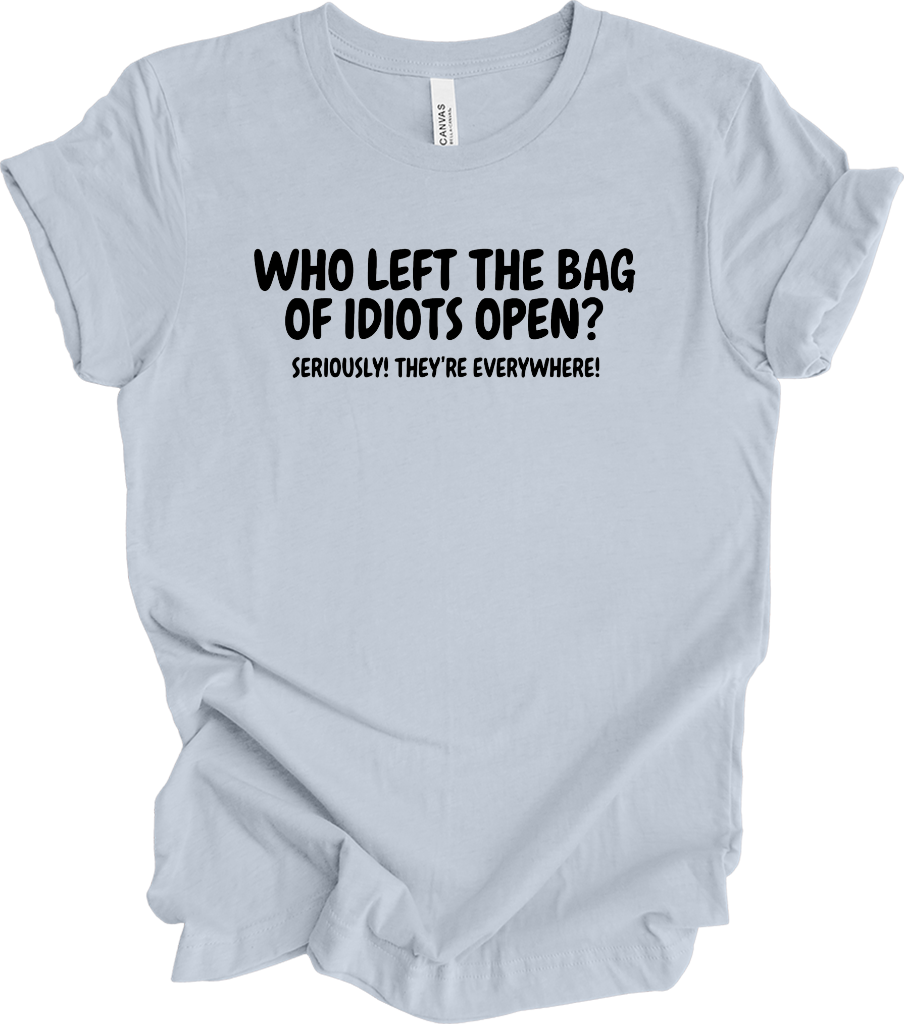 Bag of Idiots Open T-Shirt in Light Blue