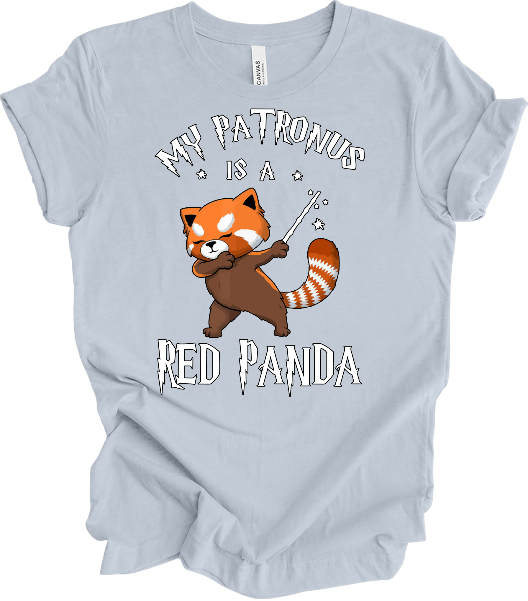 My Patronus Red Panda T-Shirt in Light Blue