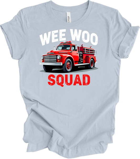 Wee Woo Squad Fire Truck T-Shirt in Light Blue