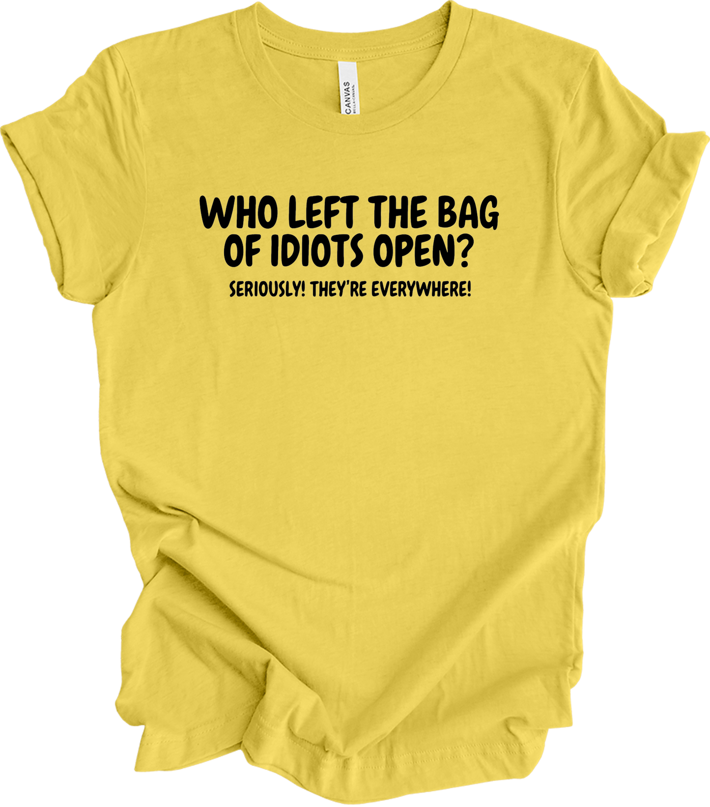 Bag of Idiots Open T-Shirt in Maize Yellow