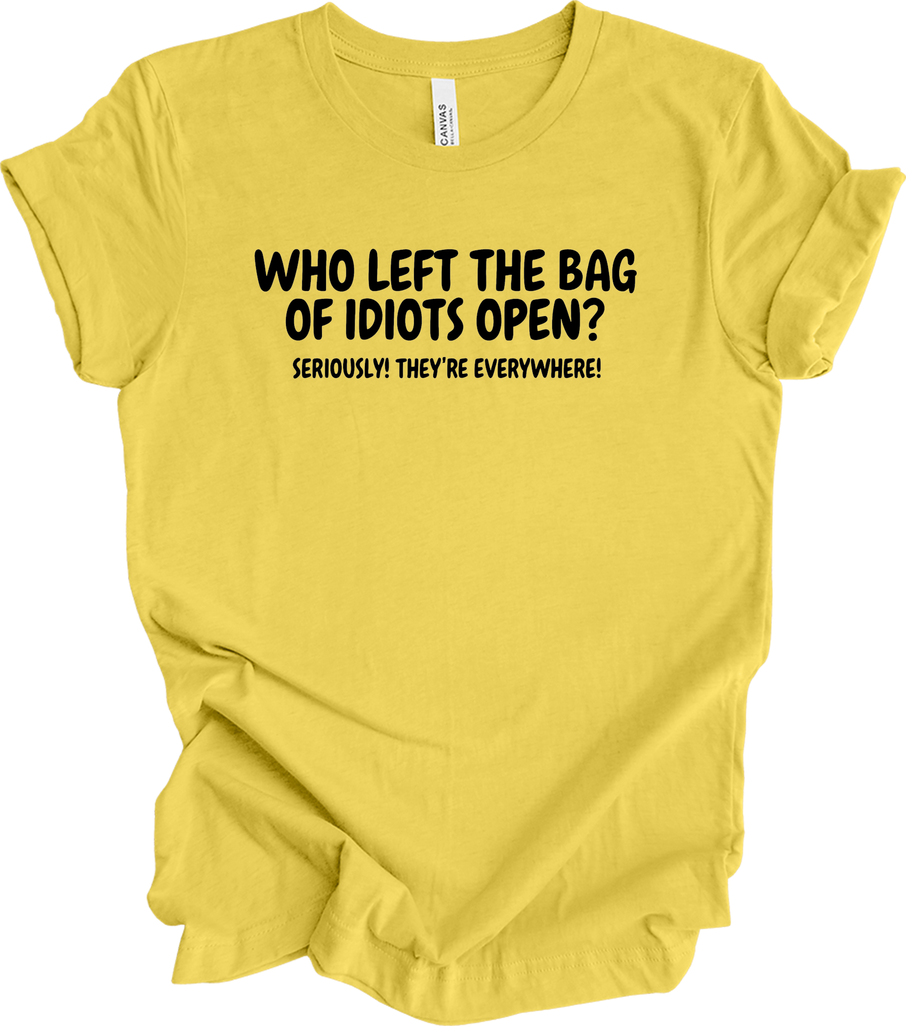 Bag of Idiots Open T-Shirt in Maize Yellow