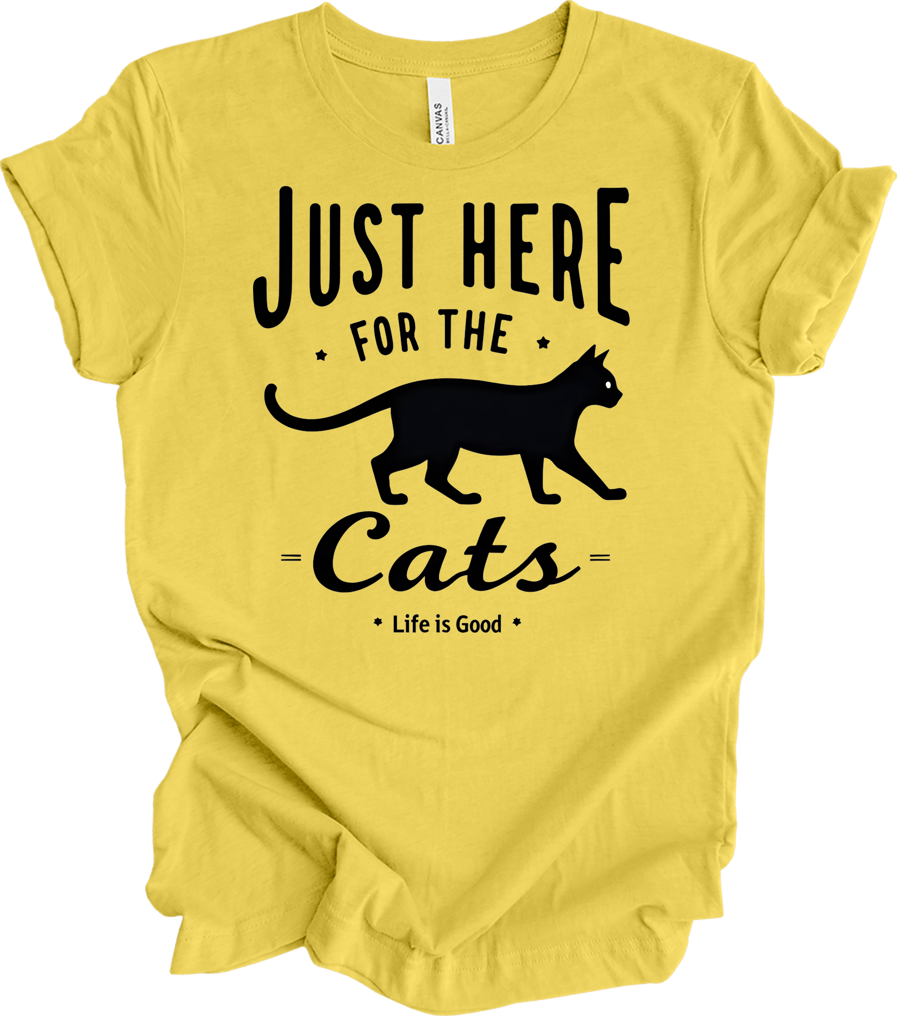 Here for the Cats T-Shirt in Maize Yellow