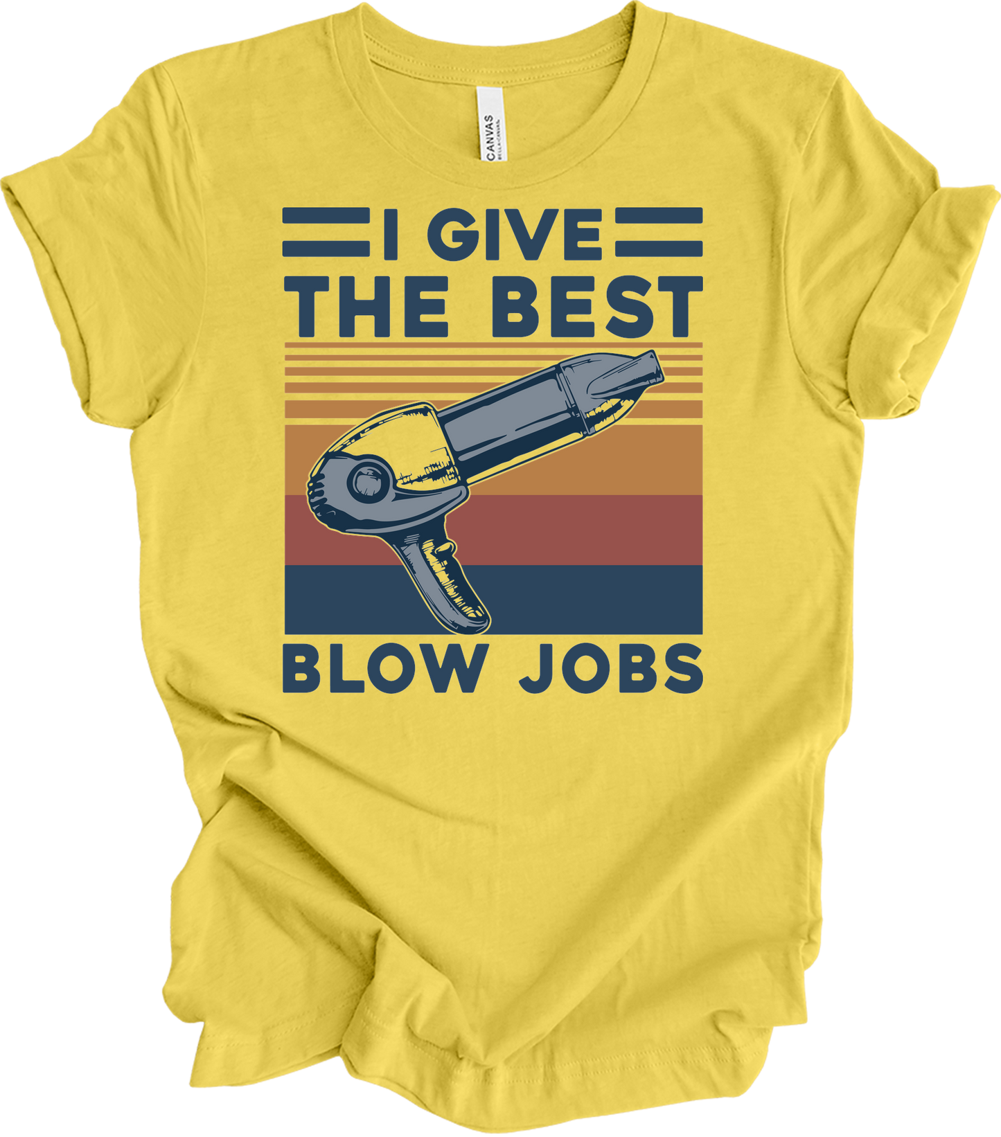 Best Blow Jobs Hair Stylist T-Shirt in Maize Yellow