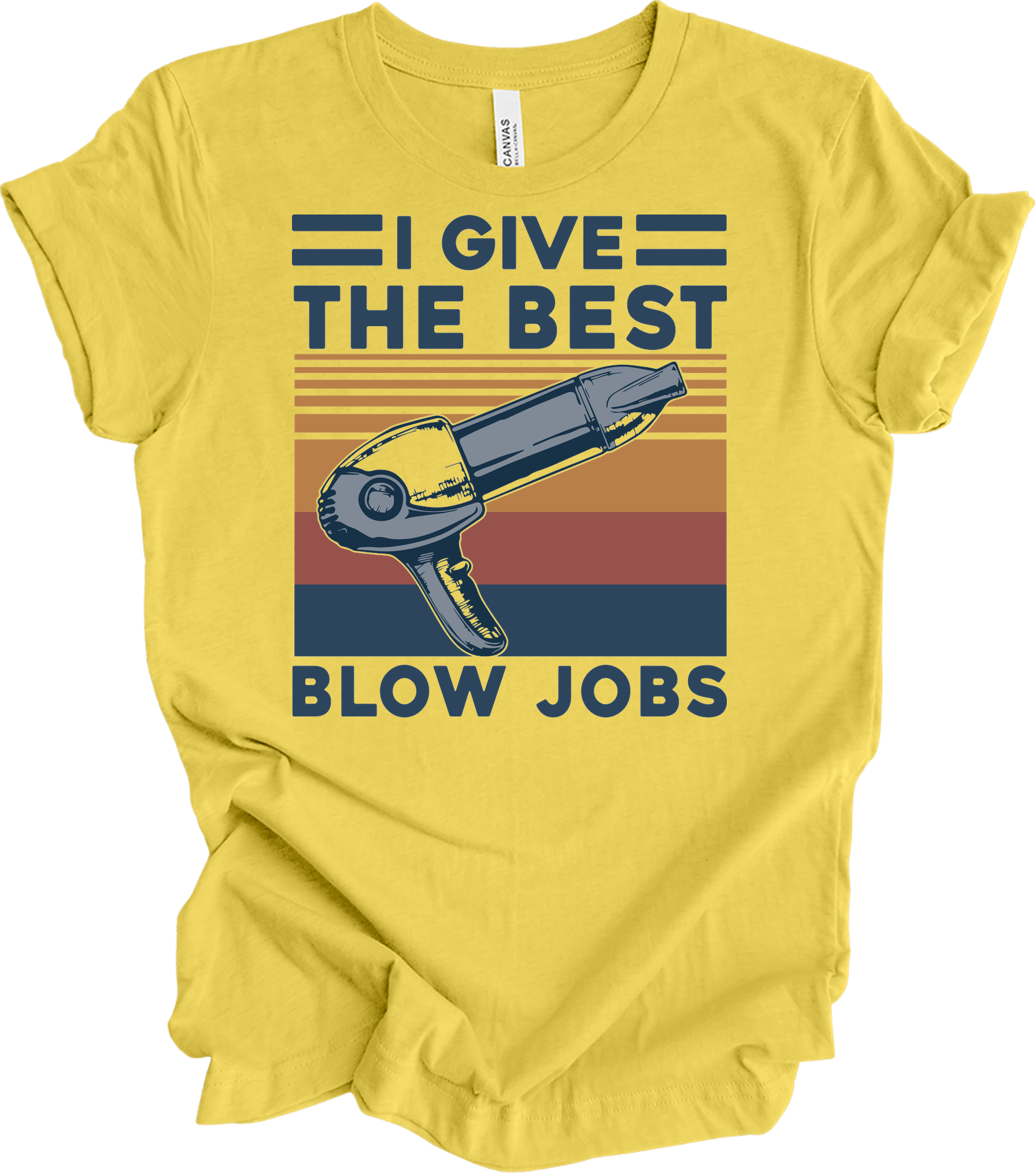 Best Blow Jobs Hair Stylist T-Shirt in Maize Yellow