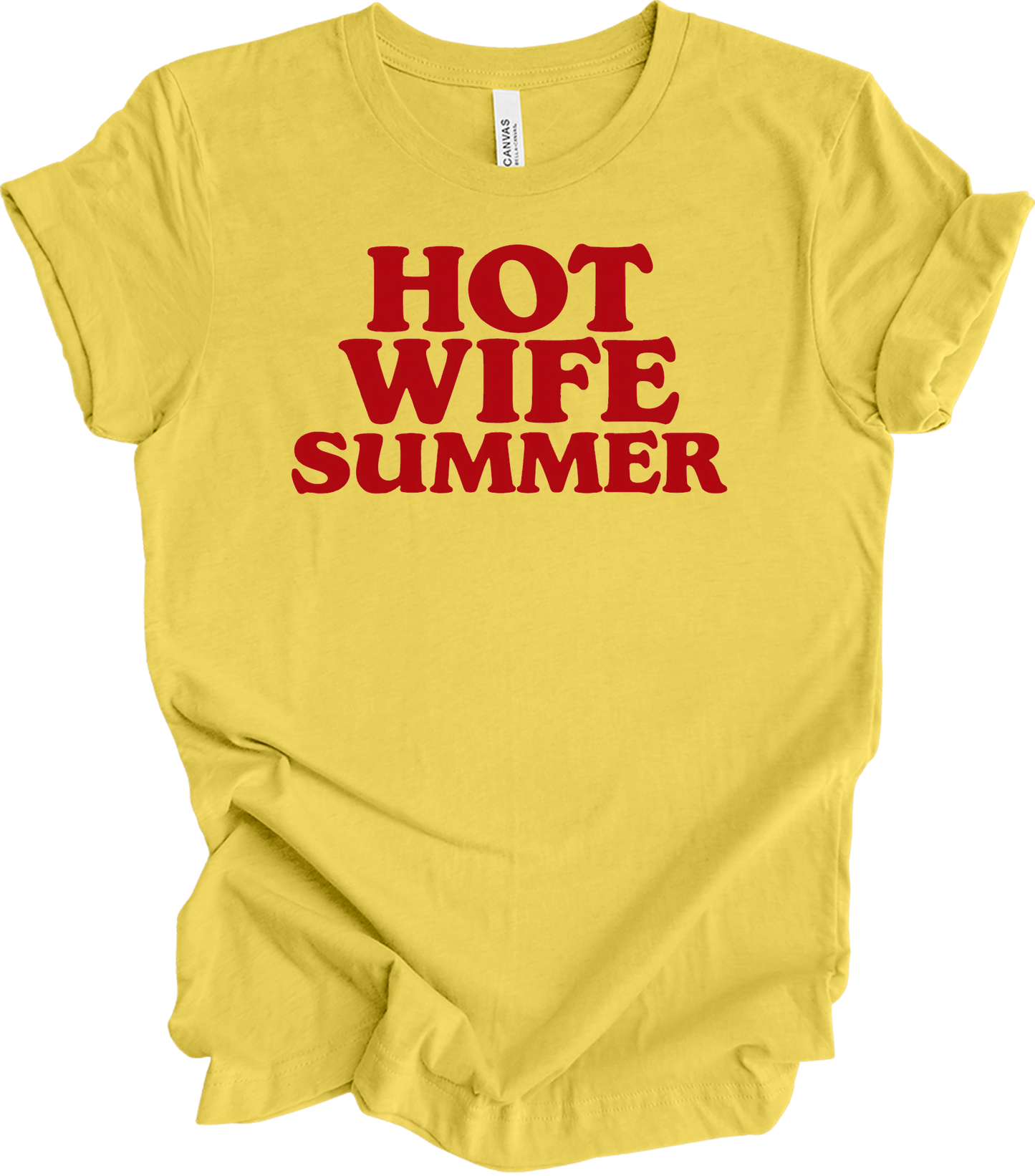 Hot Wife Summer - Fun Gift T-Shirt in Maize Yellow