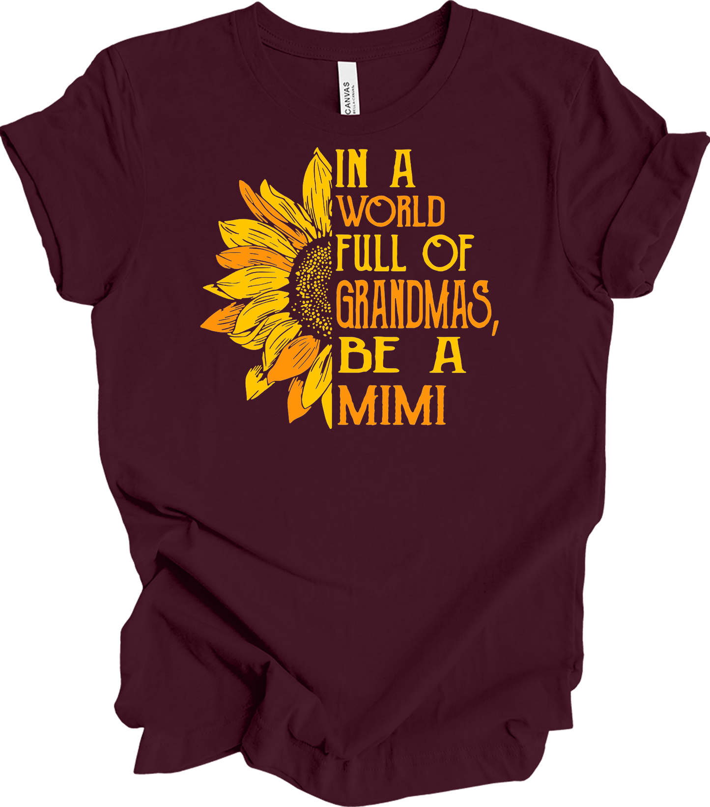 Be A Mimi Sunflower T-Shirt in Maroon