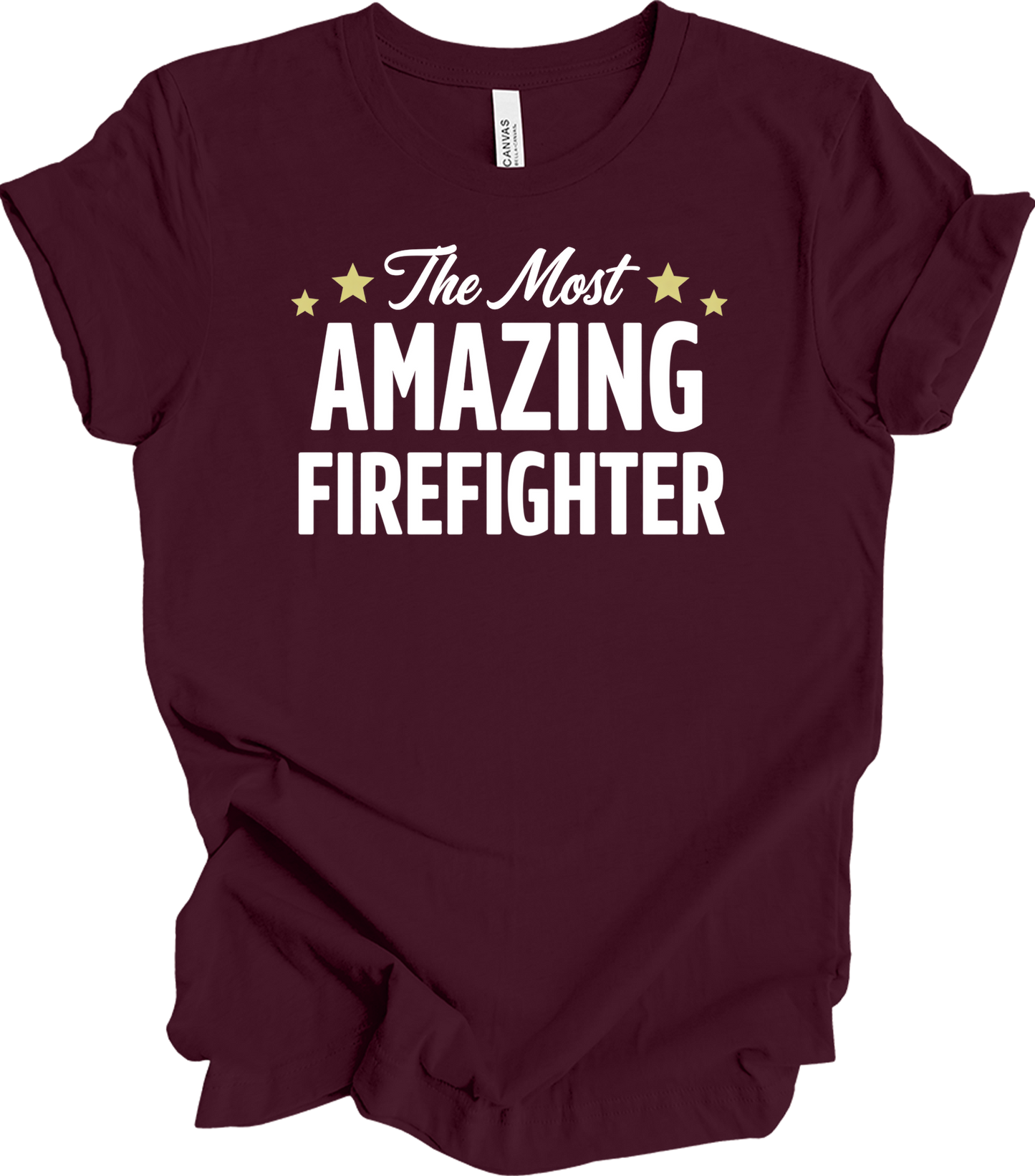 Amazing Firefighter Gift T-Shirt in Maroon