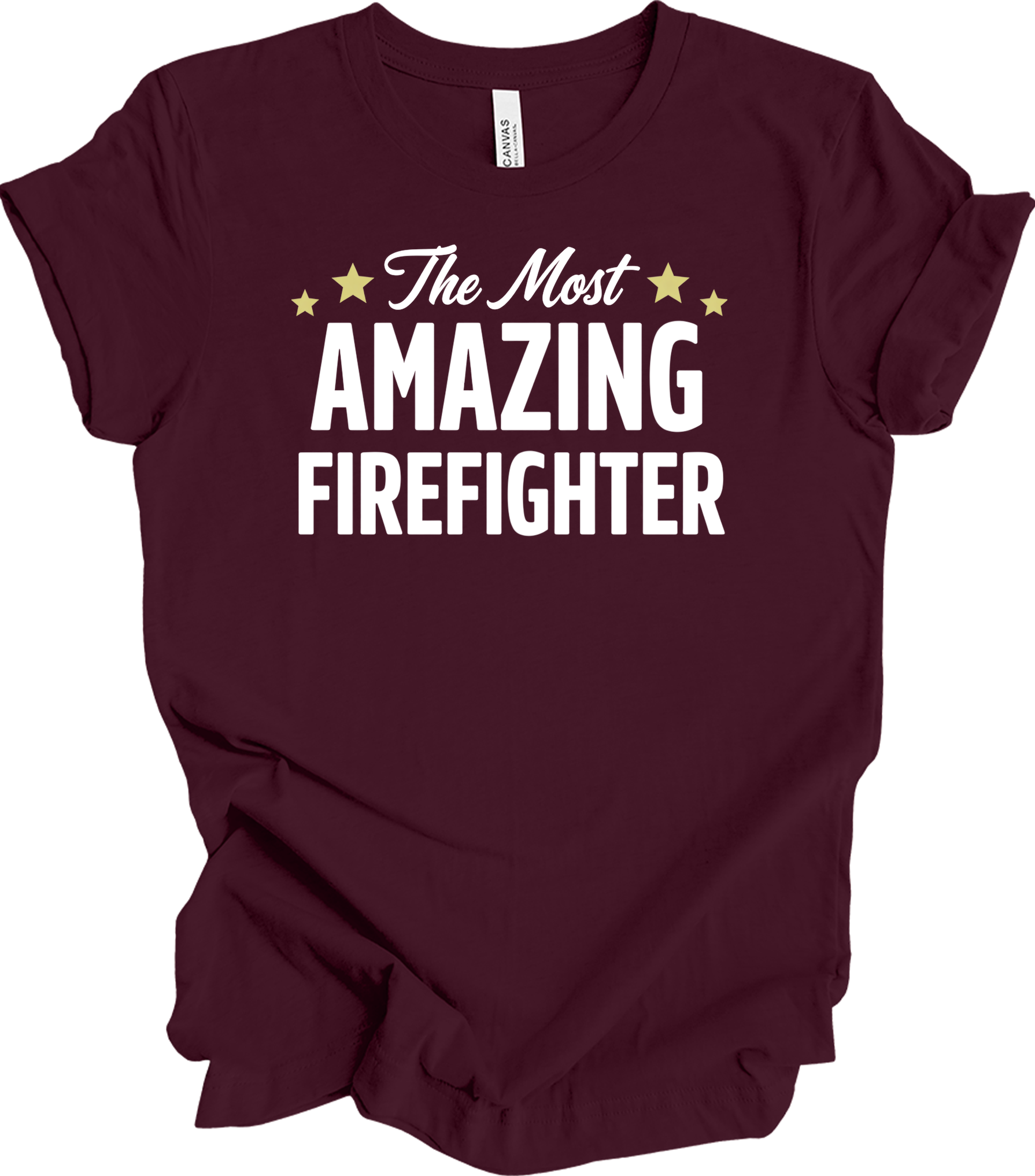 Amazing Firefighter Gift T-Shirt in Maroon