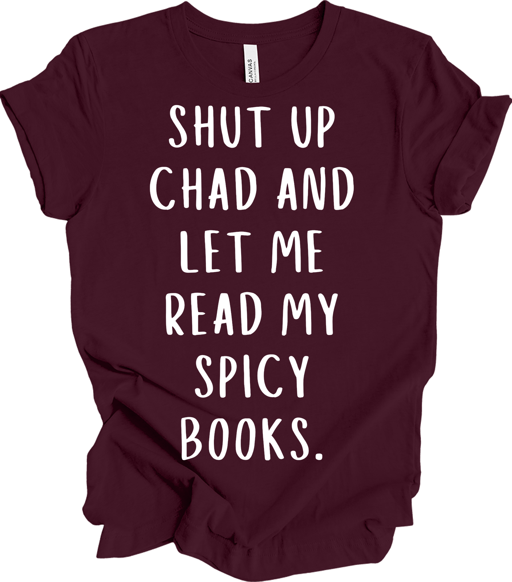 Spicy Books Reading T-Shirt in Maroon