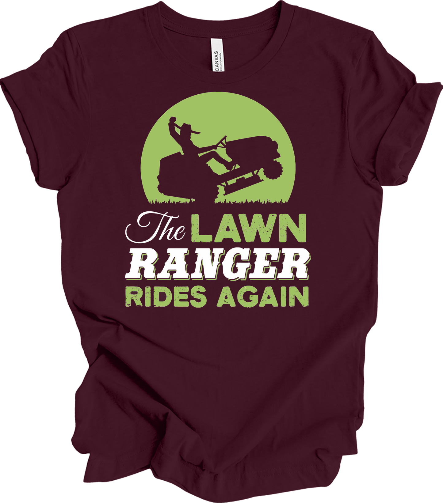 The Lawn Ranger Rides Again T-Shirt in Maroon