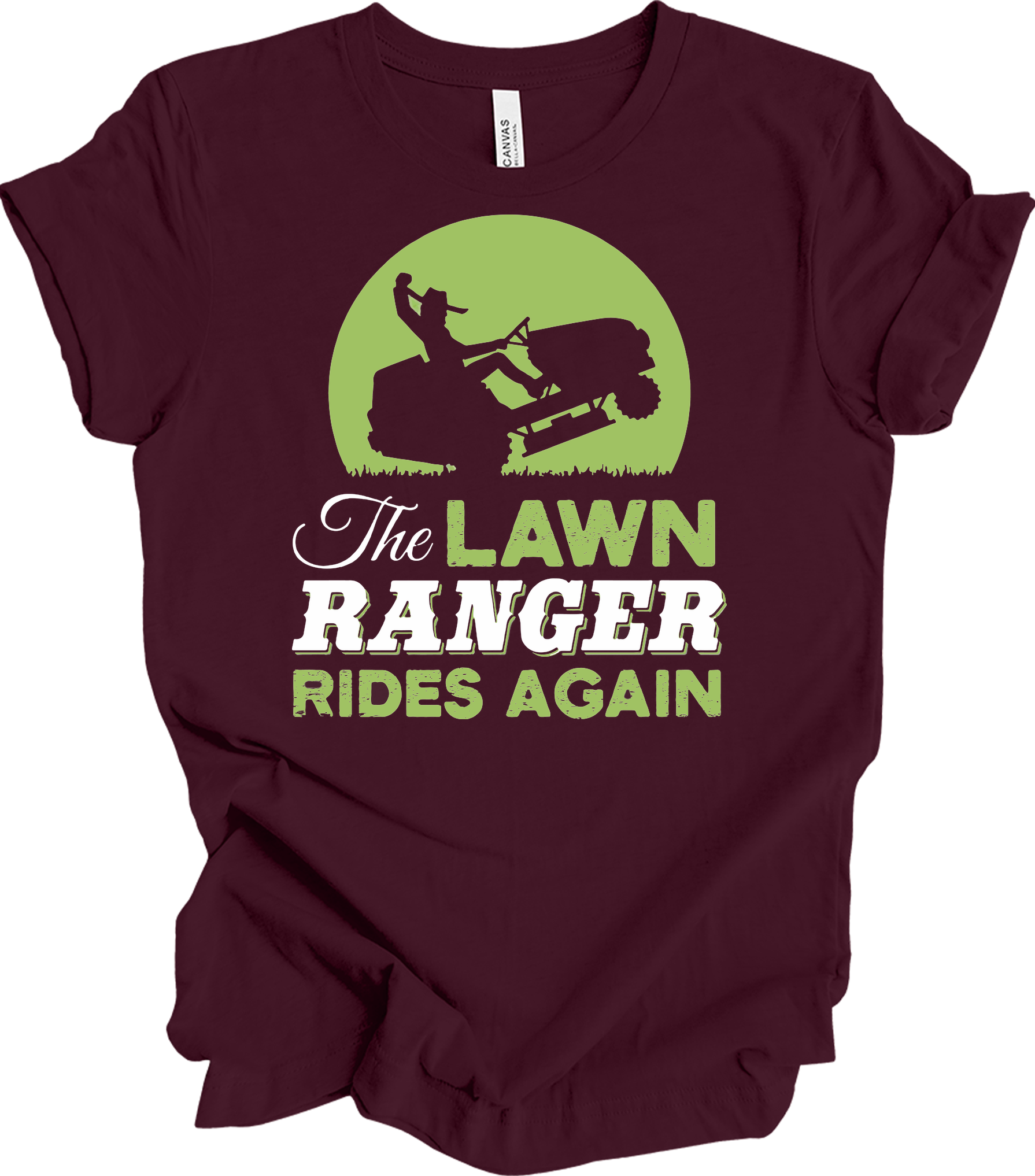 The Lawn Ranger Rides Again T-Shirt in Maroon