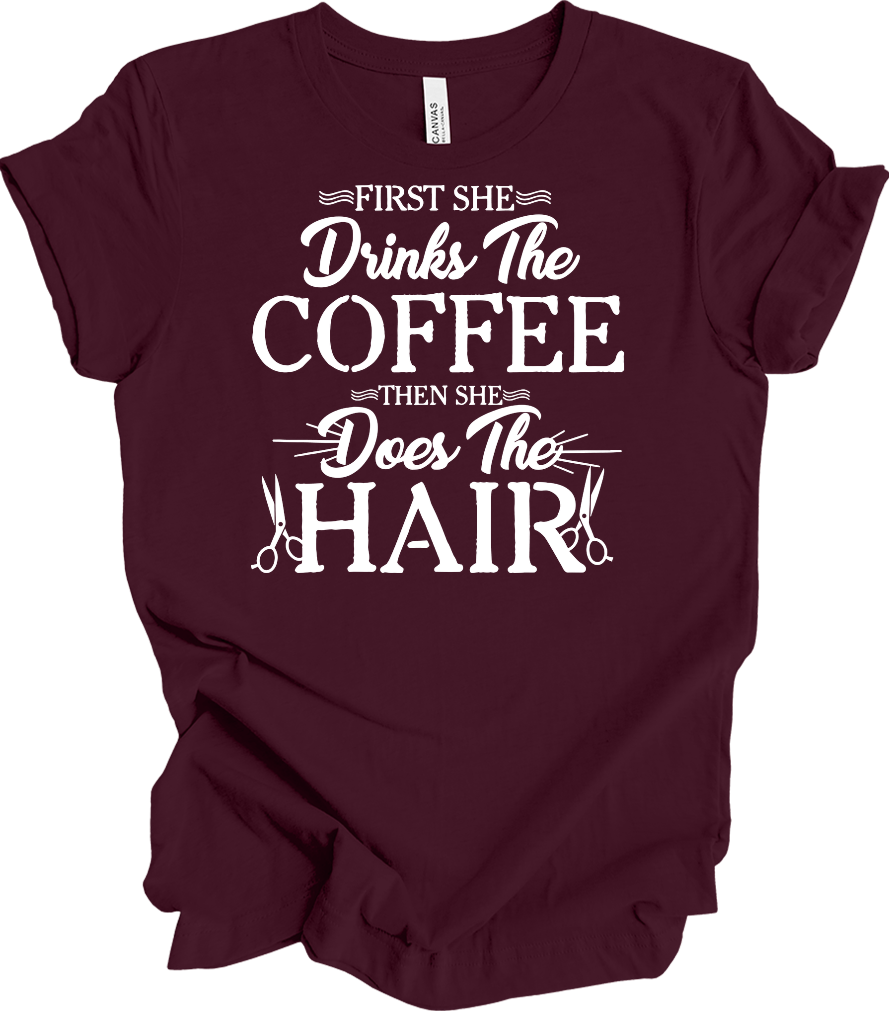 Hairstylist Coffee T-Shirt in Maroon
