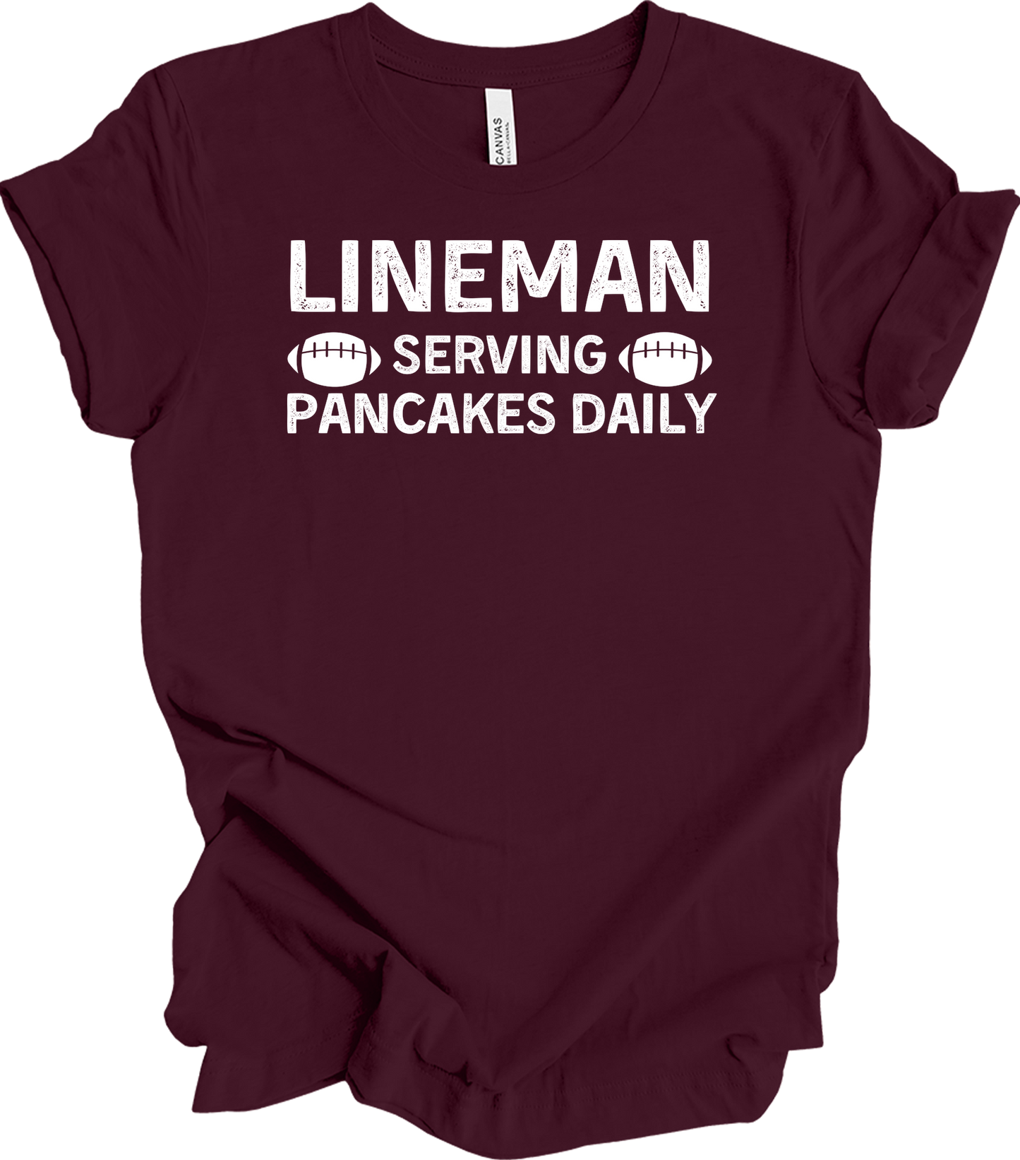 Lineman Pancakes Daily T-Shirt in Maroon